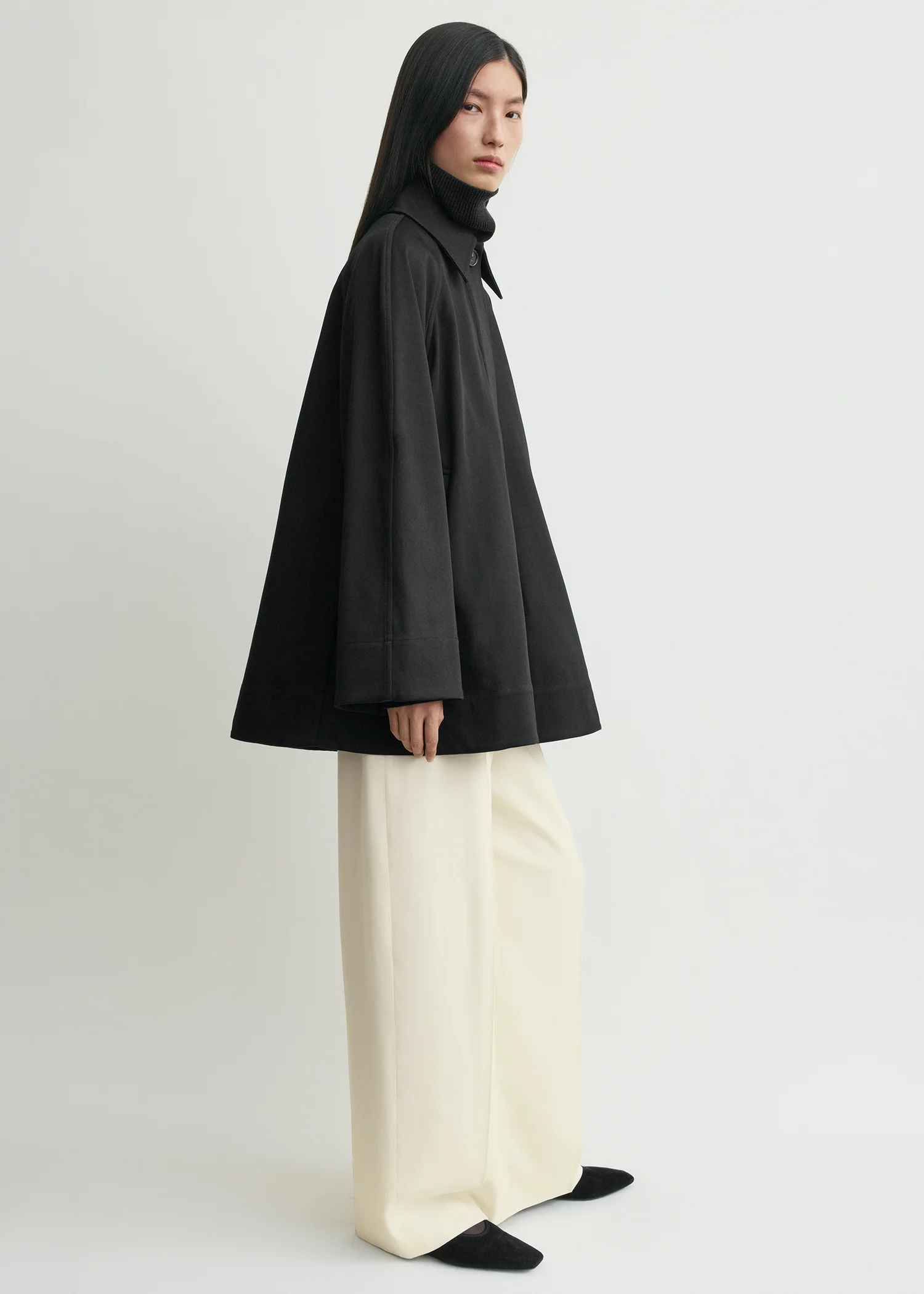 A-line raglan jacket black - Image 2
