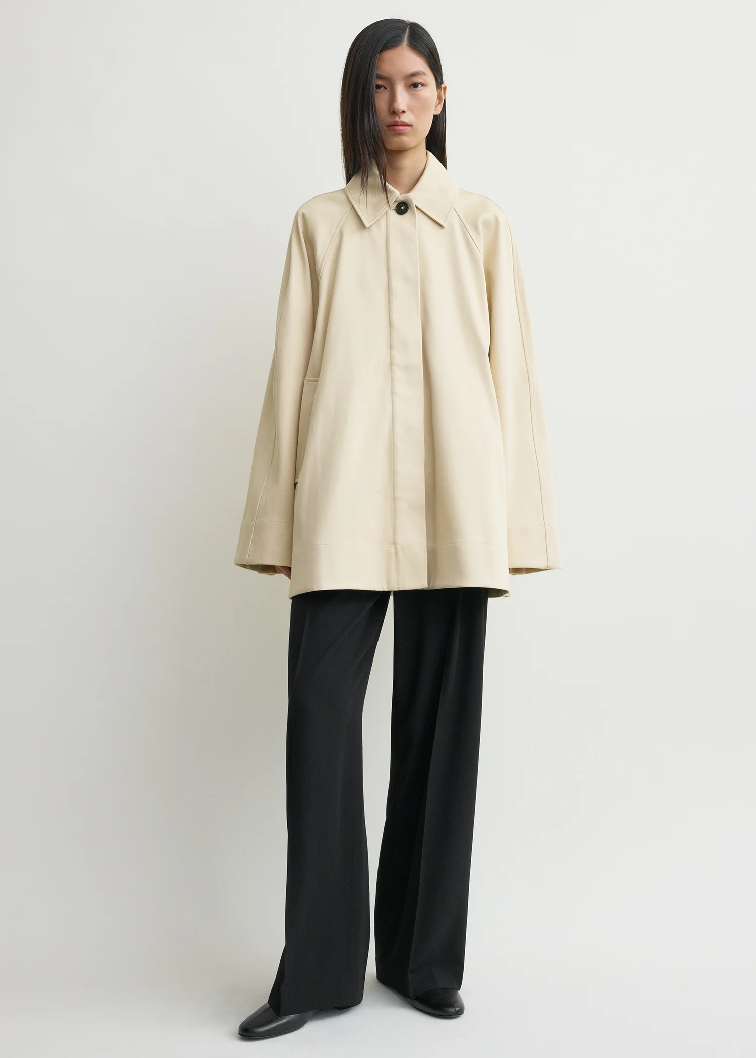 A-line raglan jacket sand - Image 2