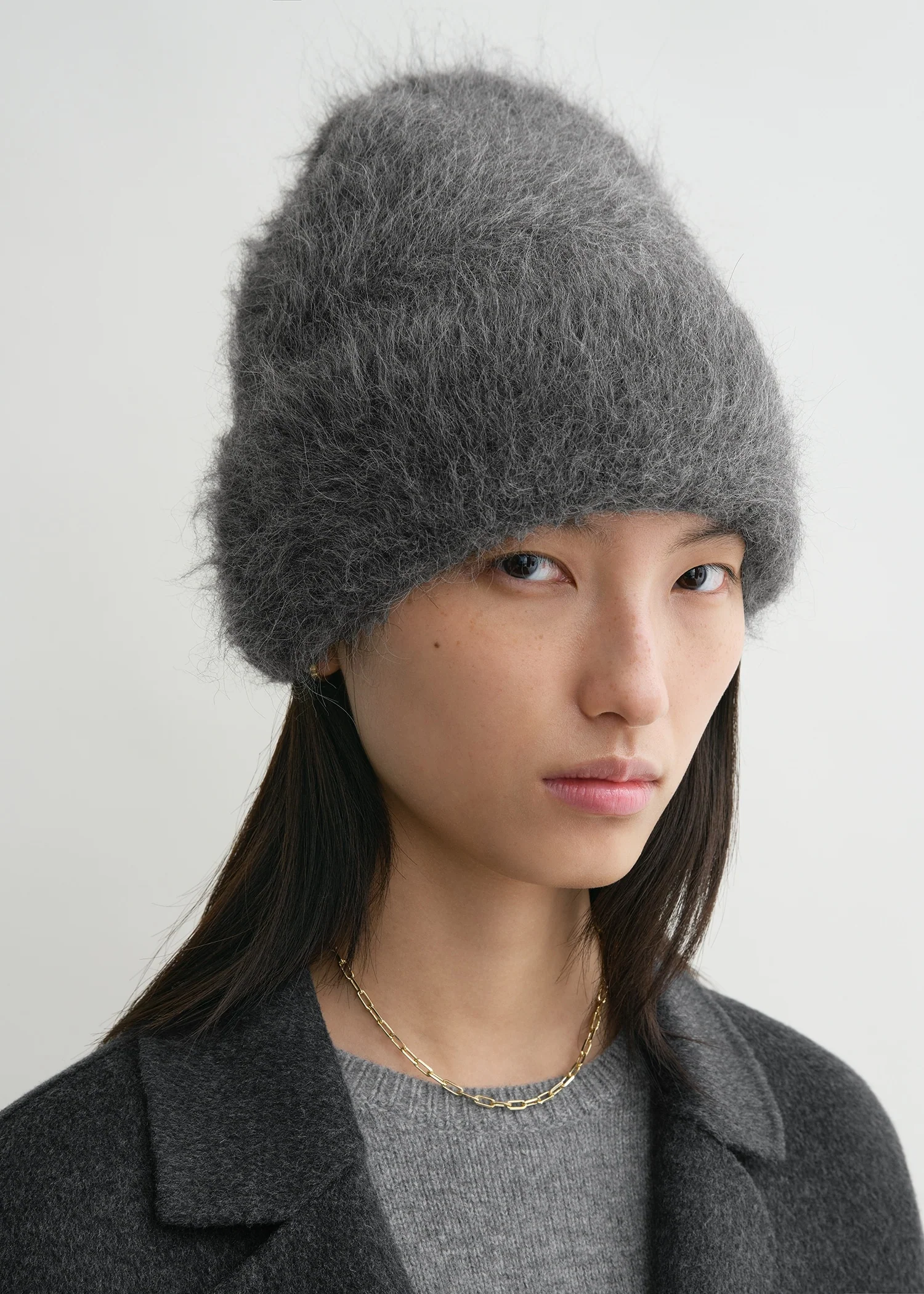 Alpaca knit beanie dark grey melange - Image 2
