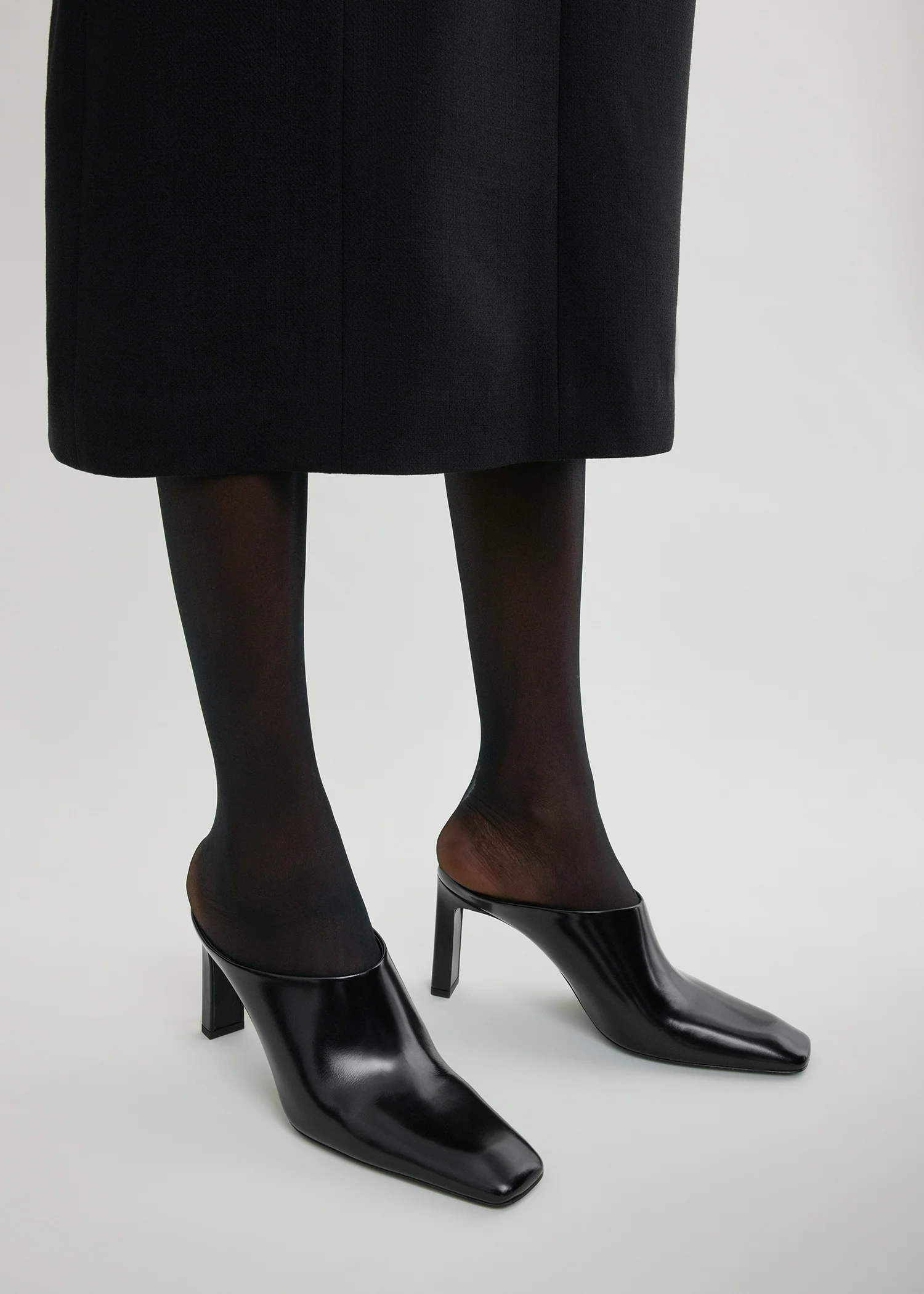 Bar leather mules black - Image 3