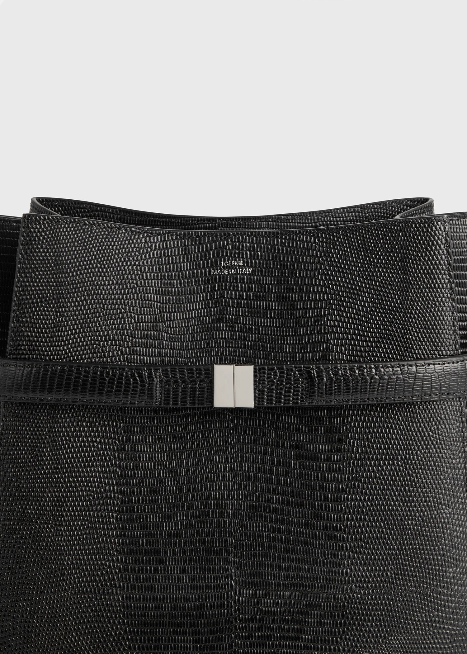 Belted lizard-embossed bucket bag black - Image 5