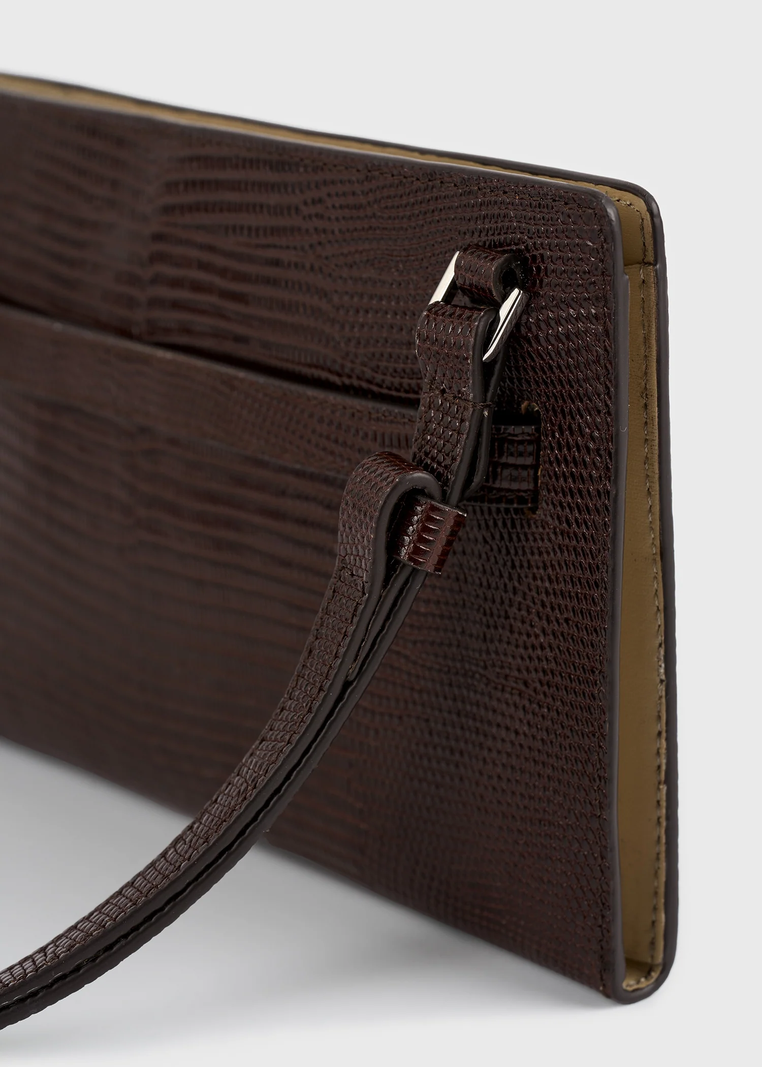 Belted lizard-embossed crossbody brown - Image 5