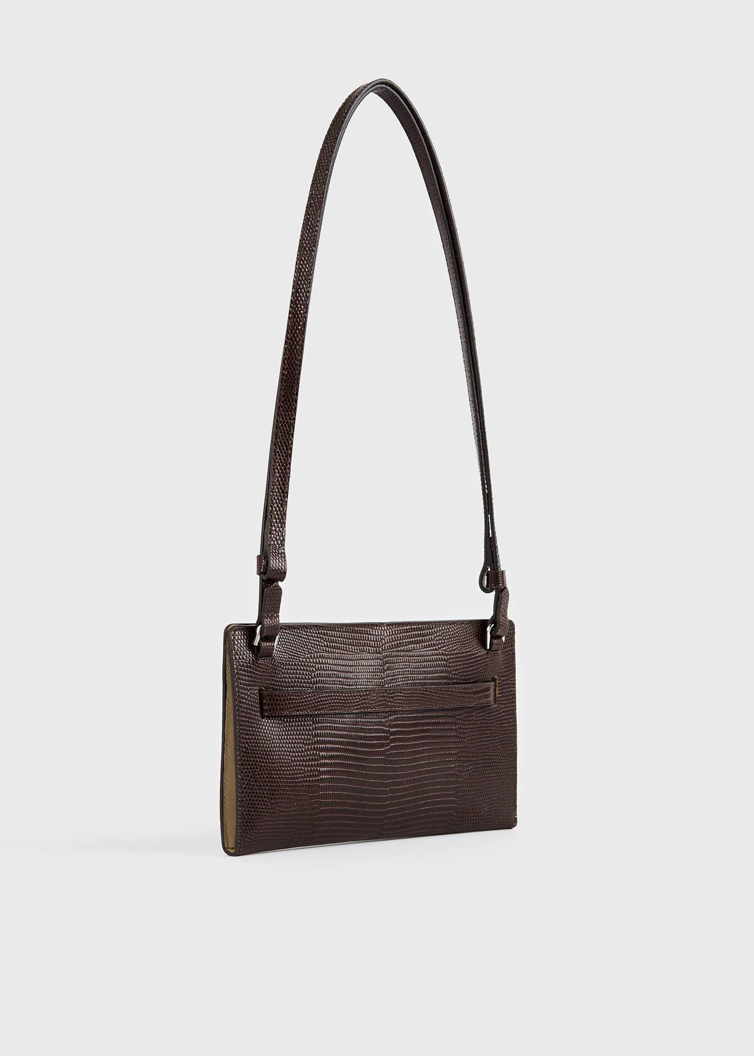 Belted lizard-embossed crossbody brown - Image 7
