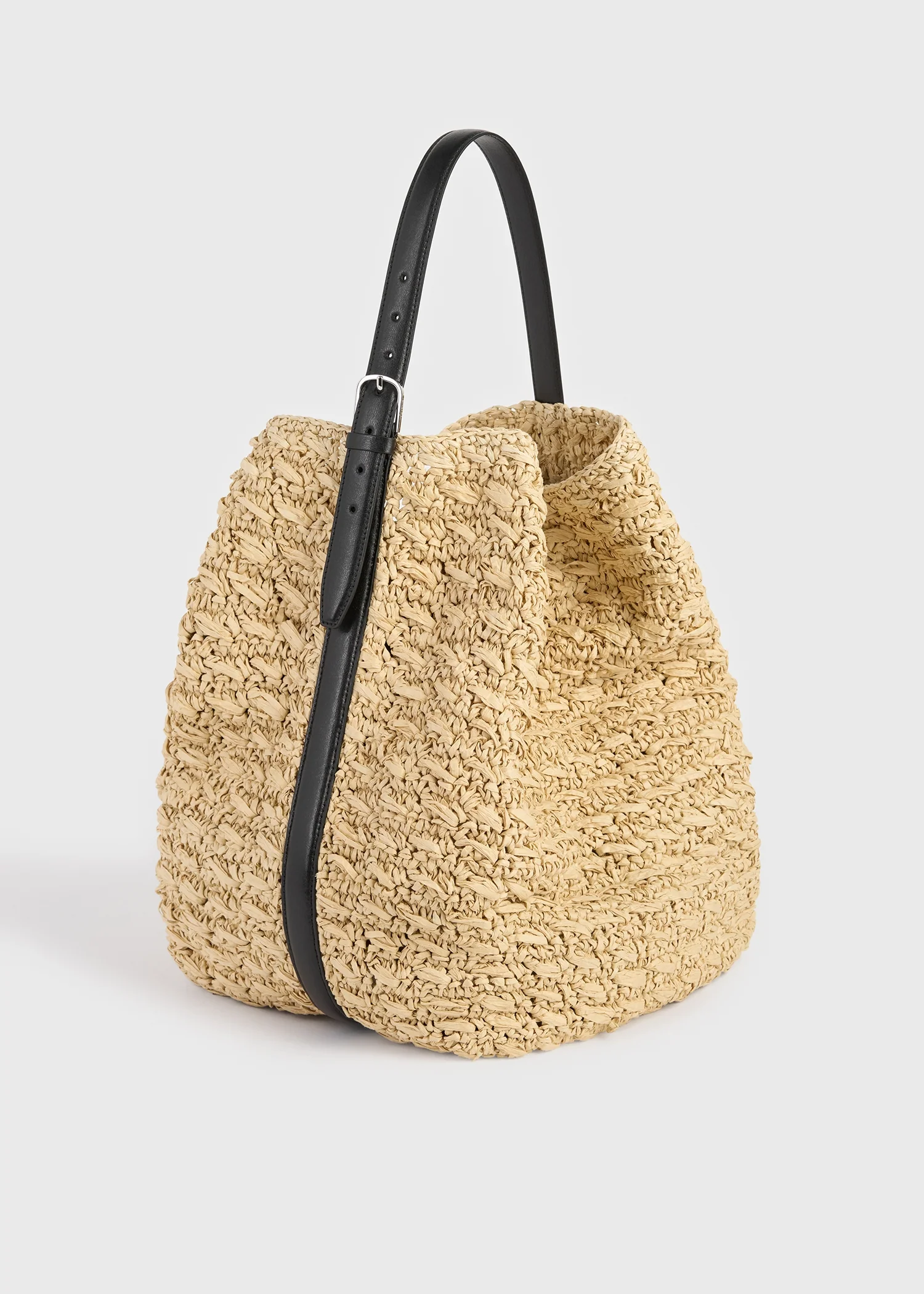 Belted paper raffia tote natural - Image 4