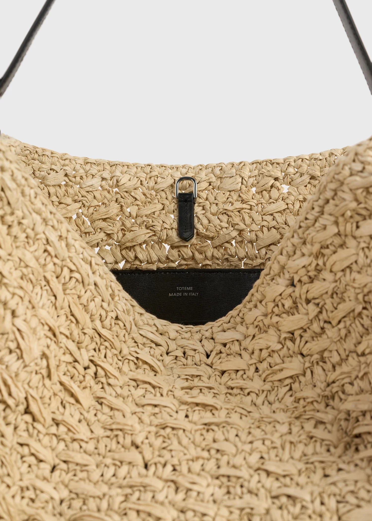 Belted paper raffia tote natural - Image 6
