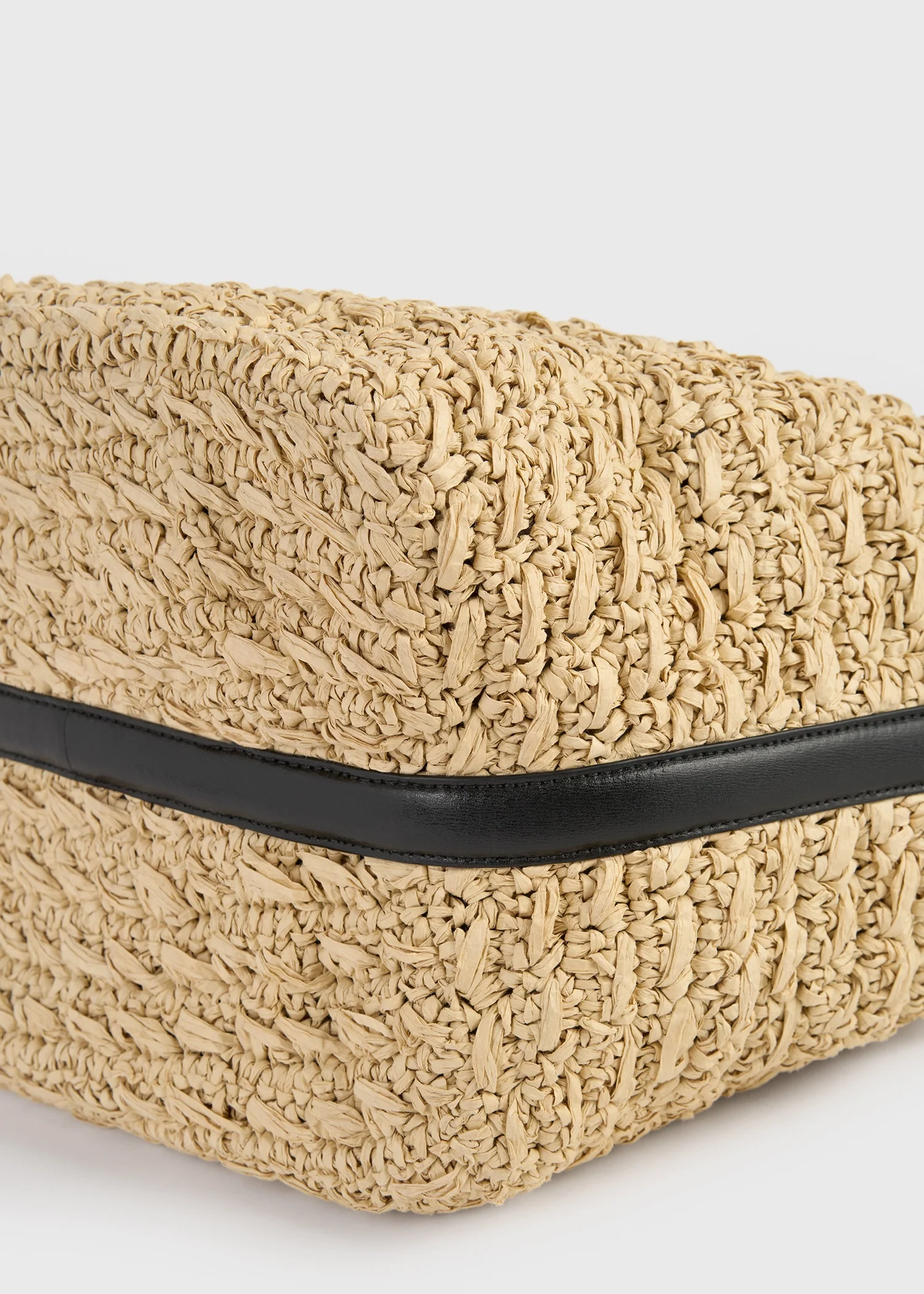 Belted paper raffia tote natural - Image 7