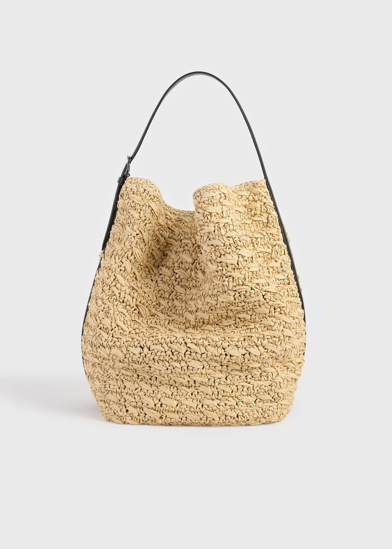 Belted paper raffia tote natural - Image 8
