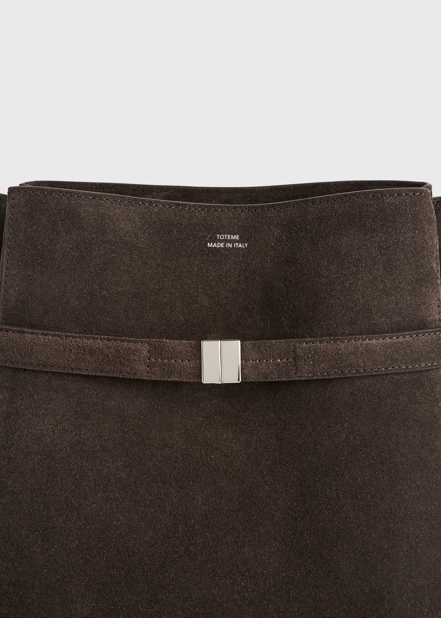 Belted suede bucket bag brown - Image 5