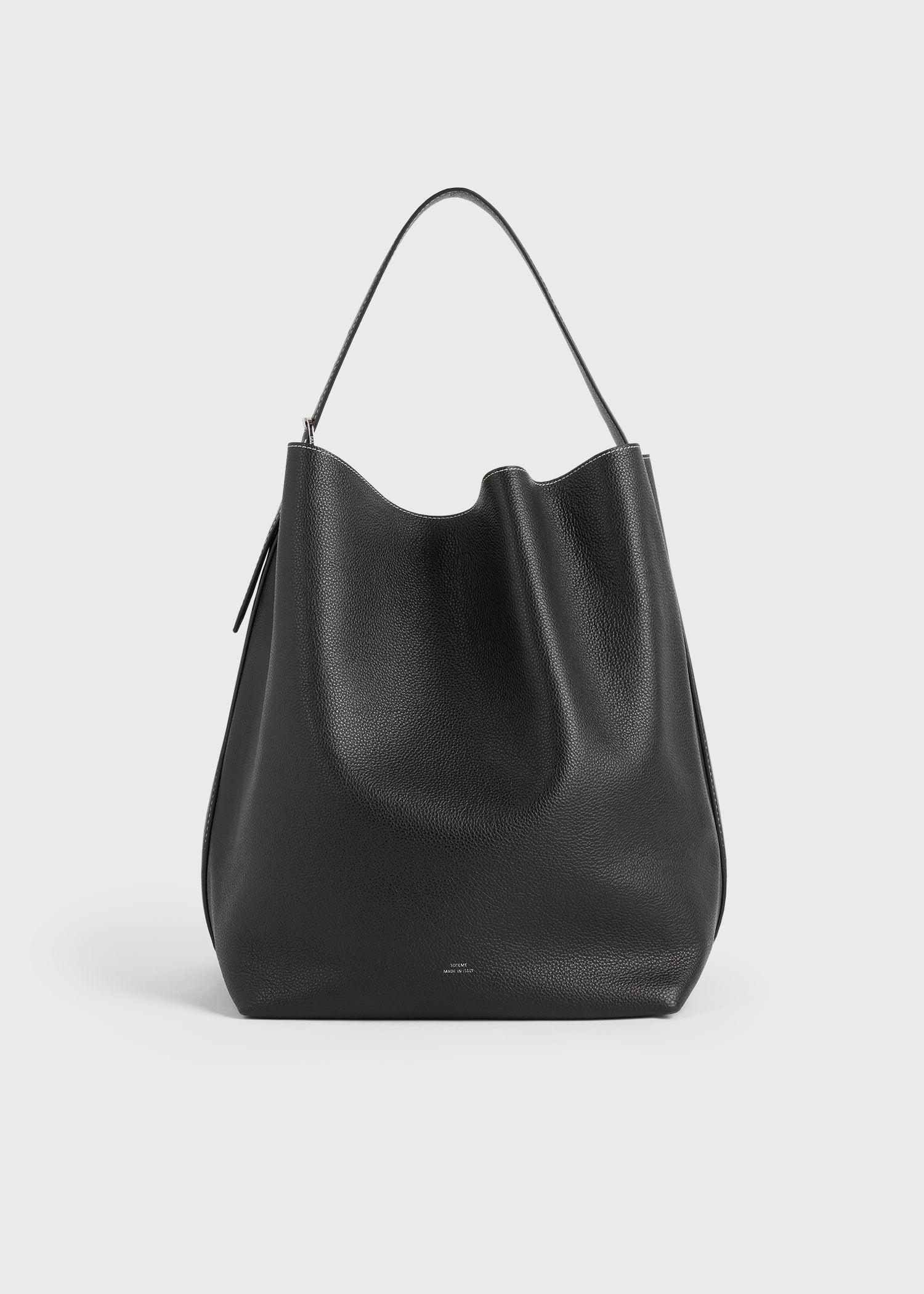 Belted grained-leather tote black - Image 8