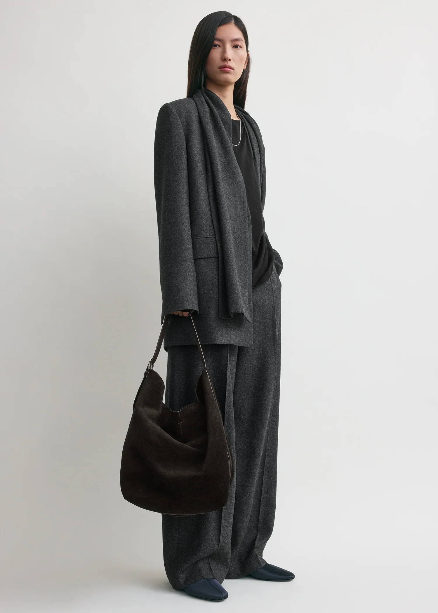 Belted suede tote espresso - Image 3