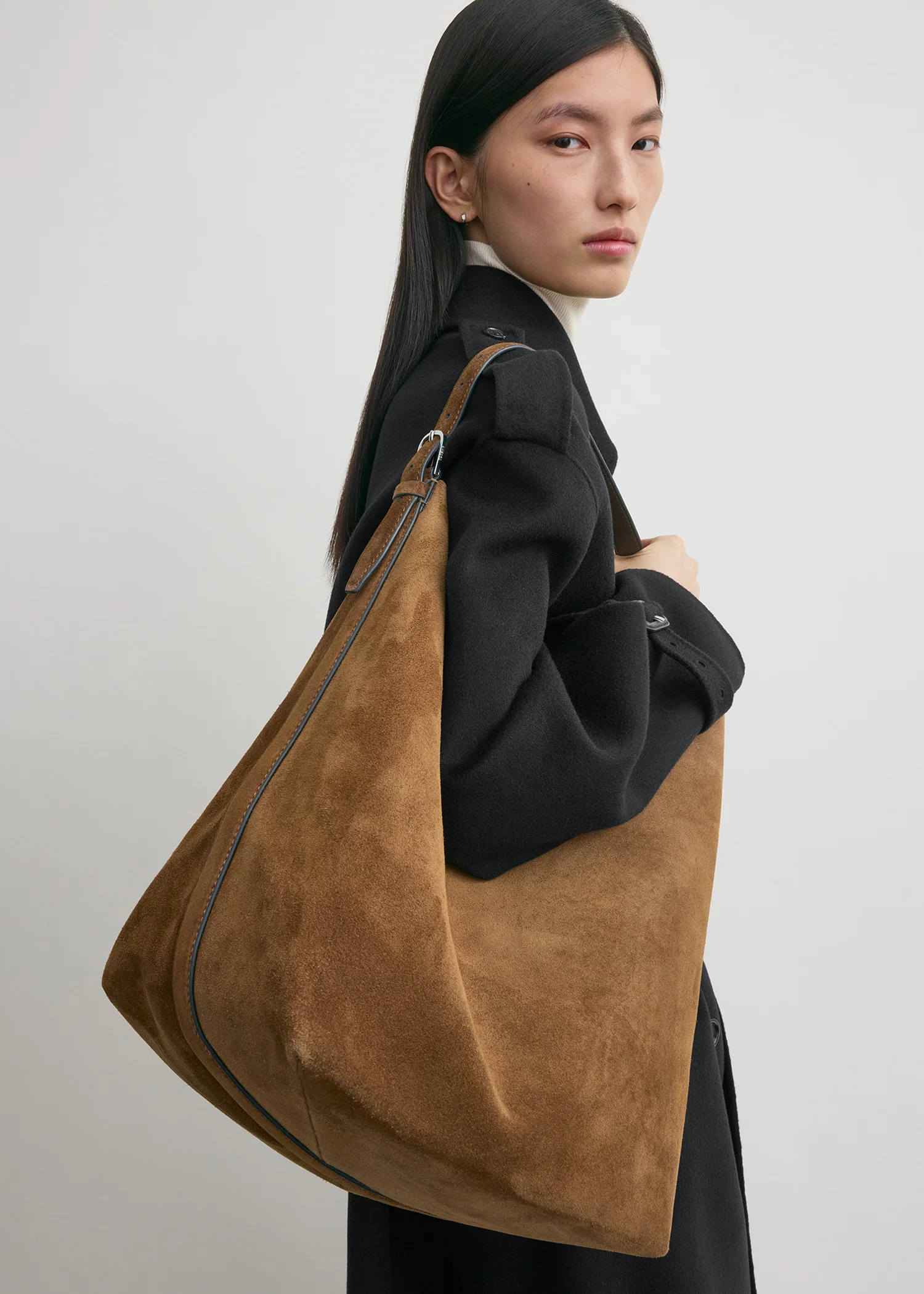 Belted suede tote tan - Image 2