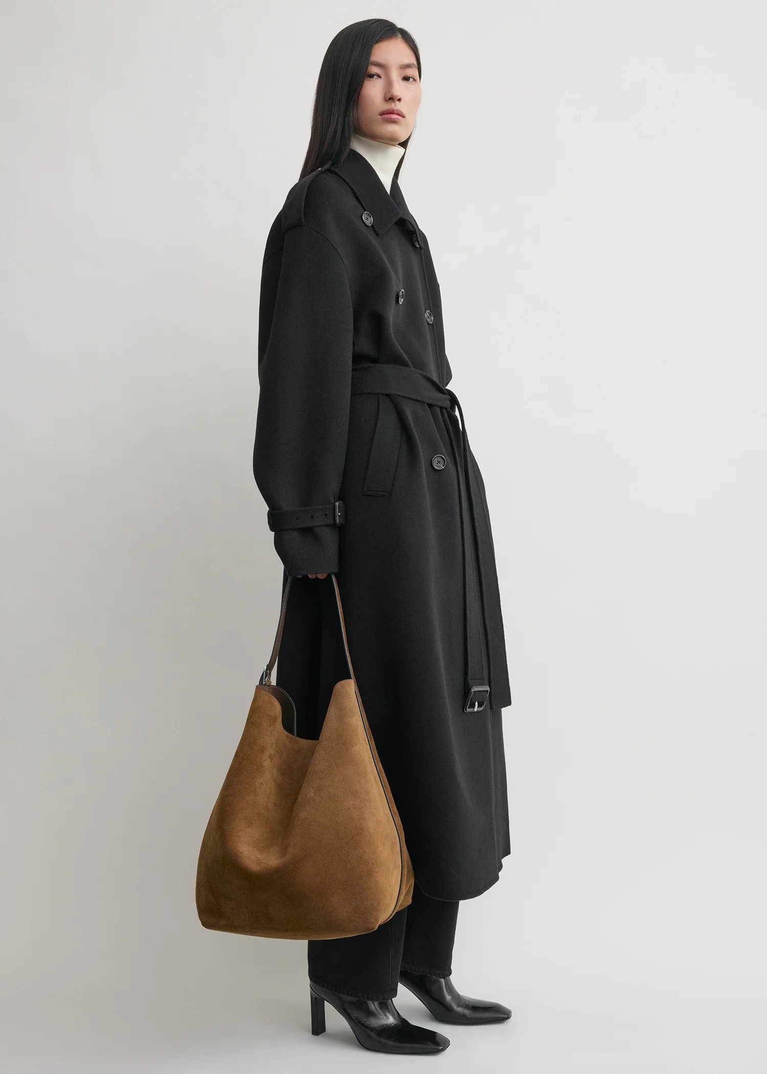 Belted suede tote tan - Image 3