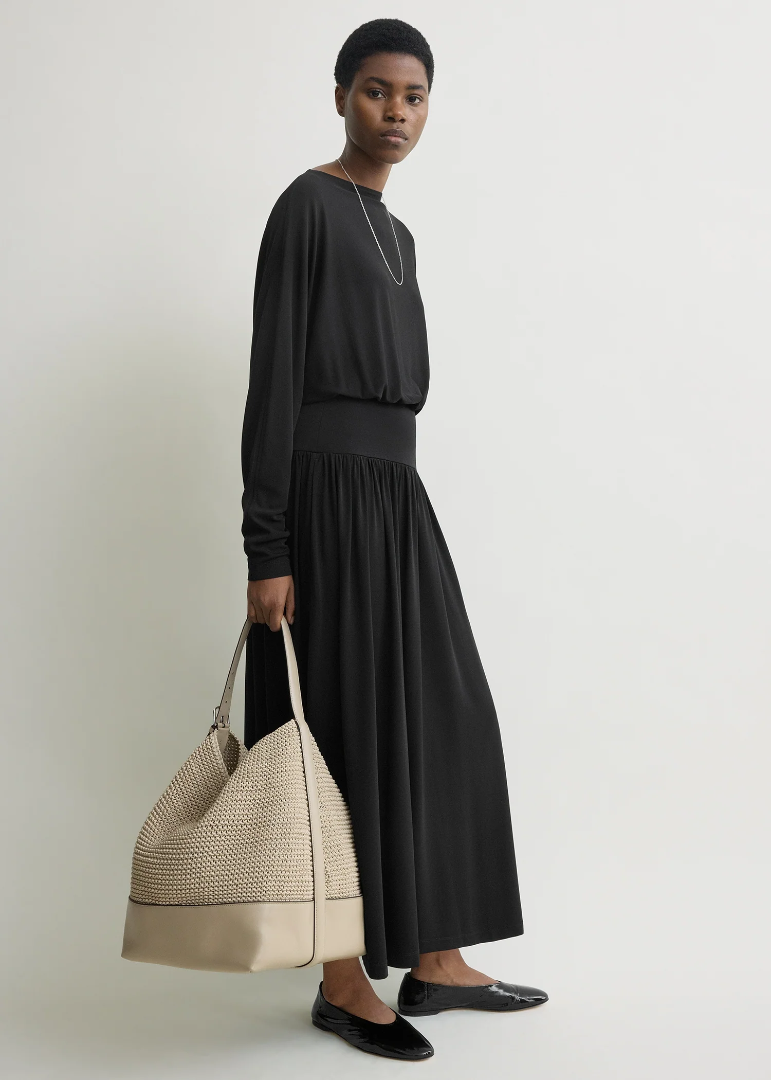 Belted woven leather tote fawn - Image 3