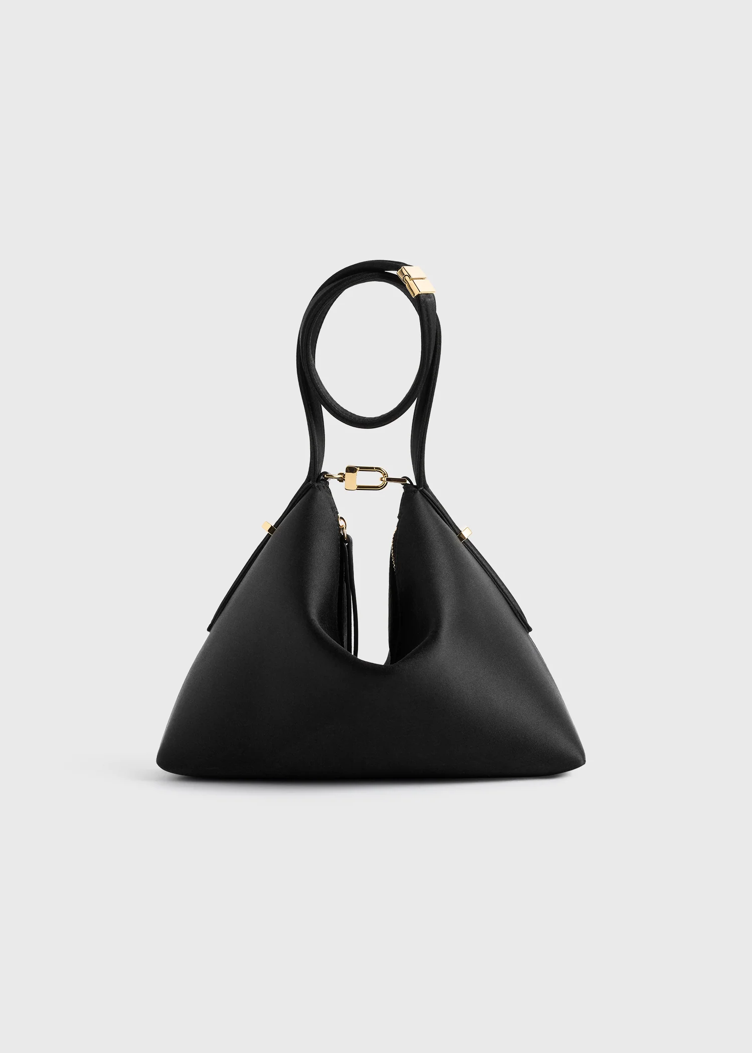 Bevel satin wristlet black - Image 9