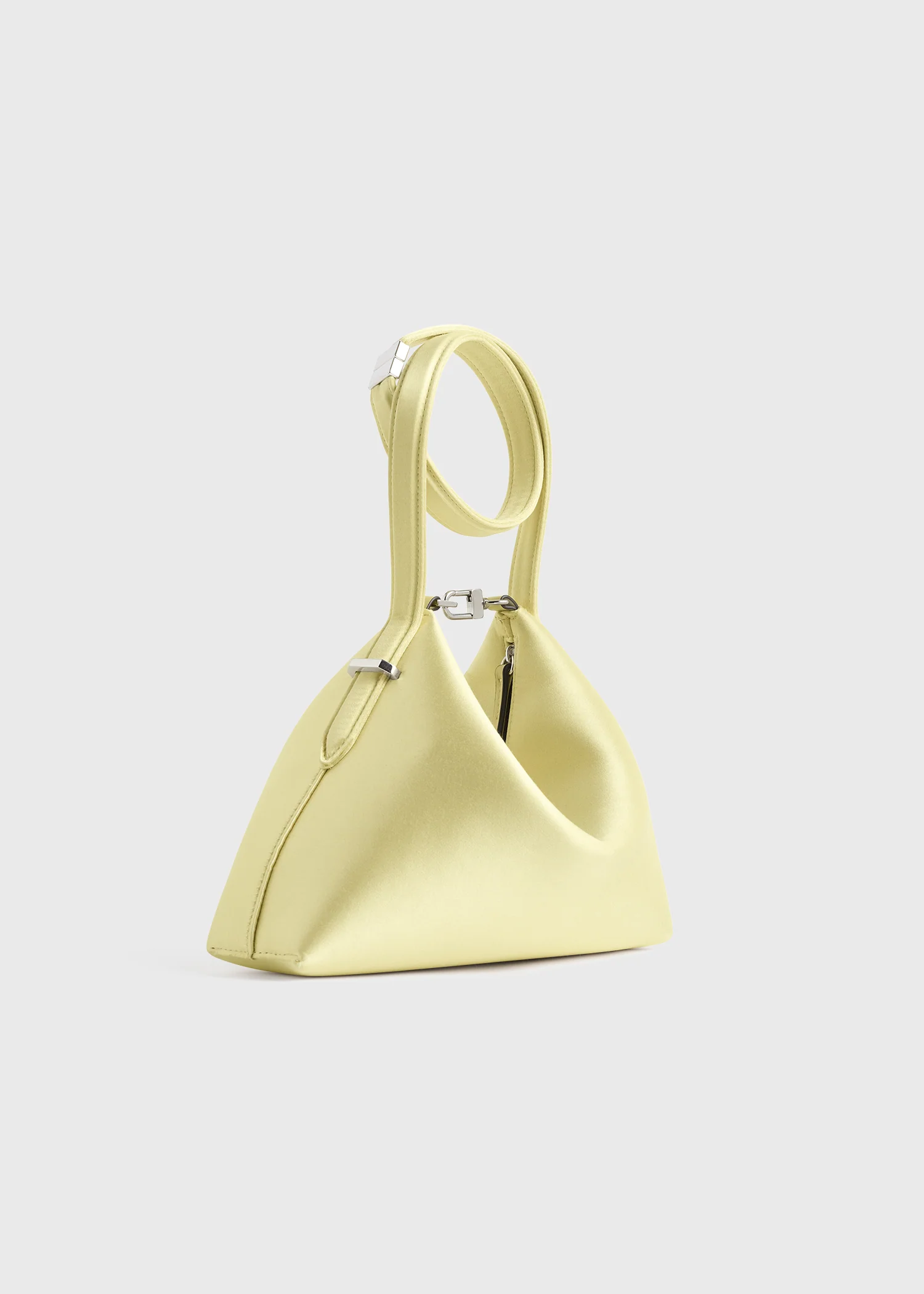 Bevel satin wristlet pale yellow - Image 8