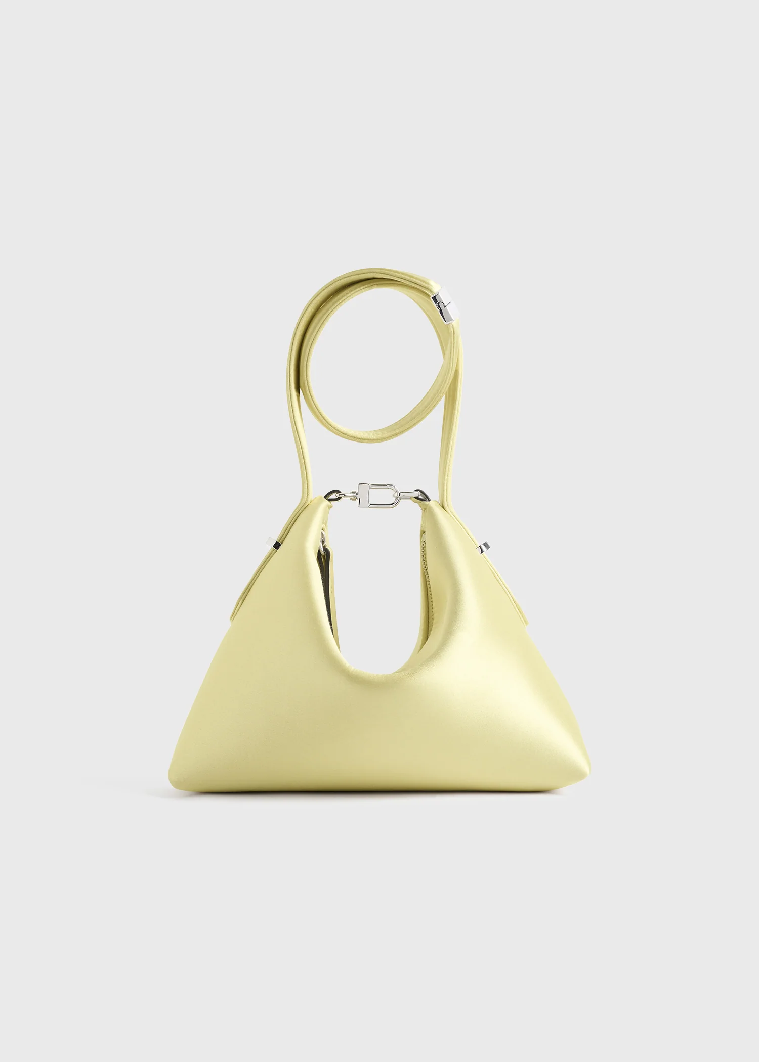 Bevel satin wristlet pale yellow - Image 9