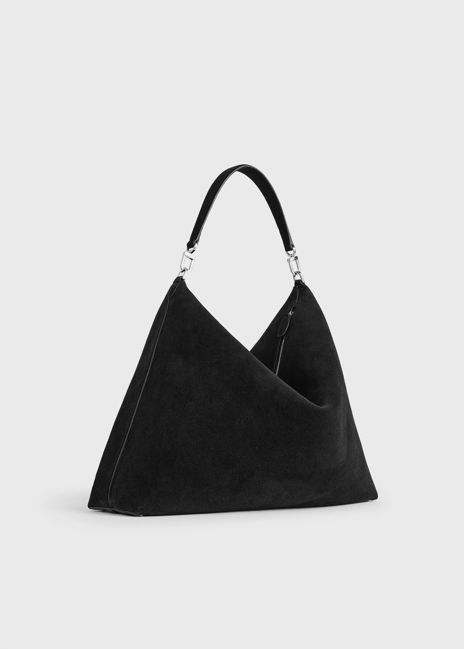 Bevel suede bag black - Image 8