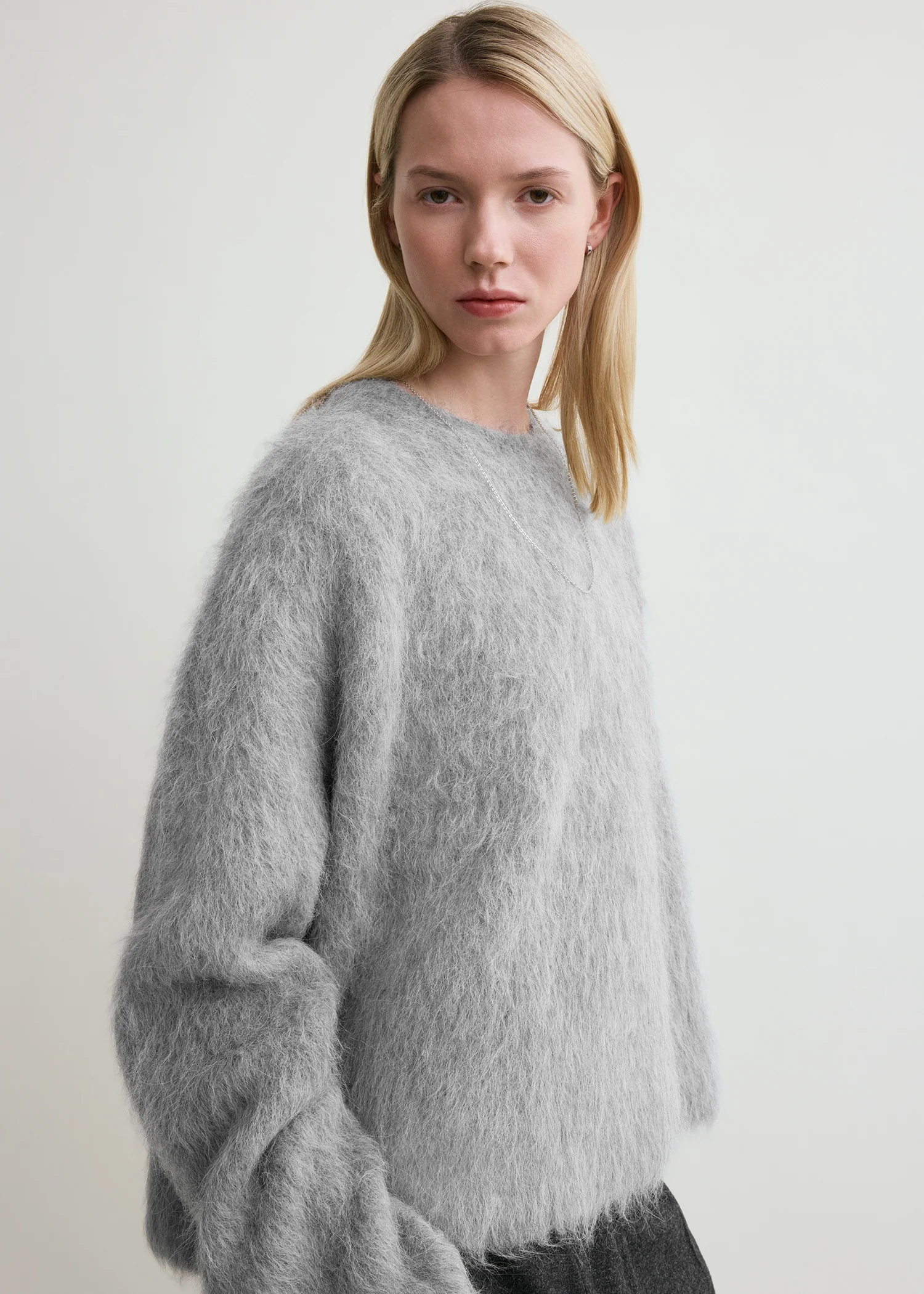 Boxy alpaca knit grey mélange - Image 4