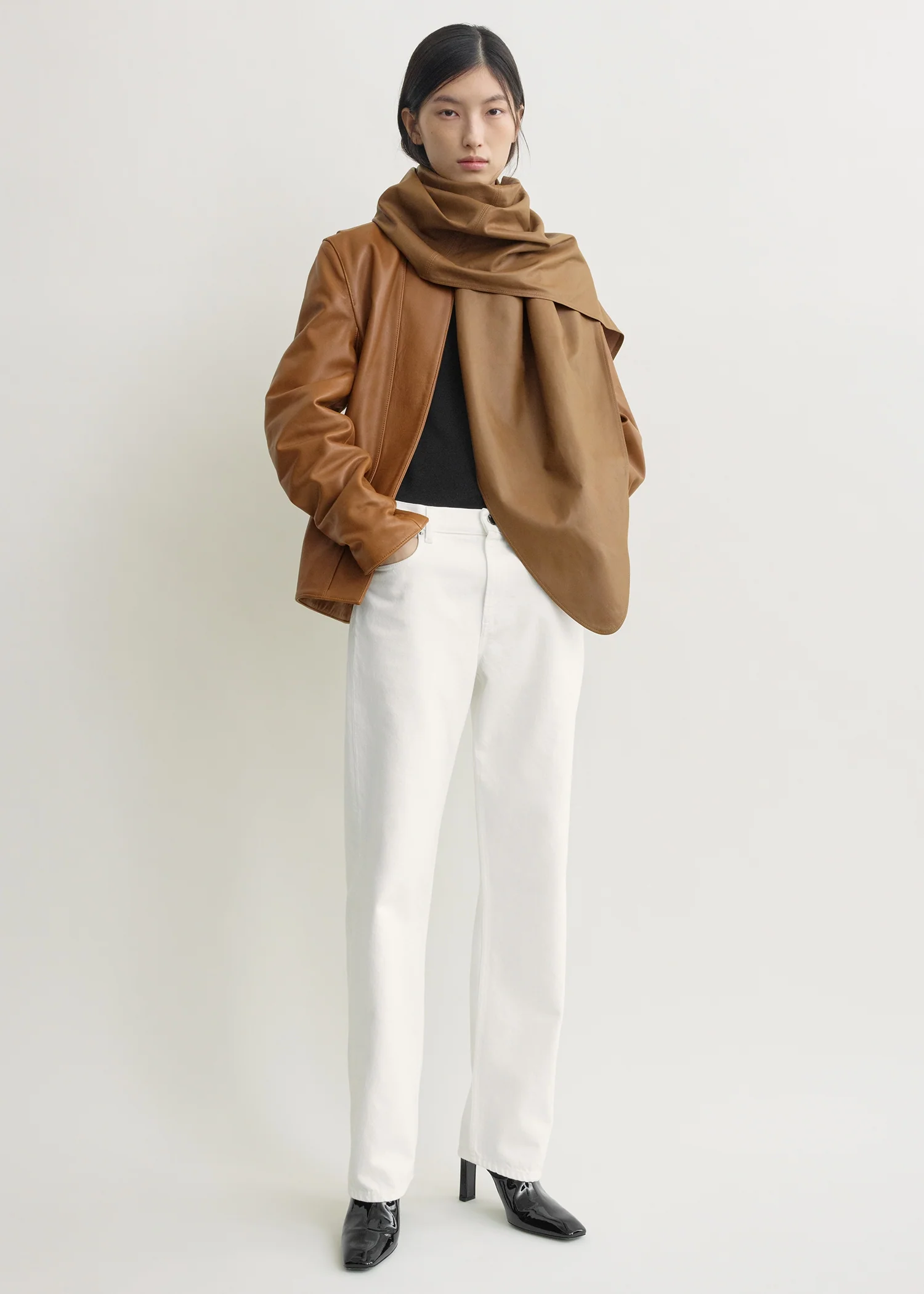 Big leather scarf copper - Image 3