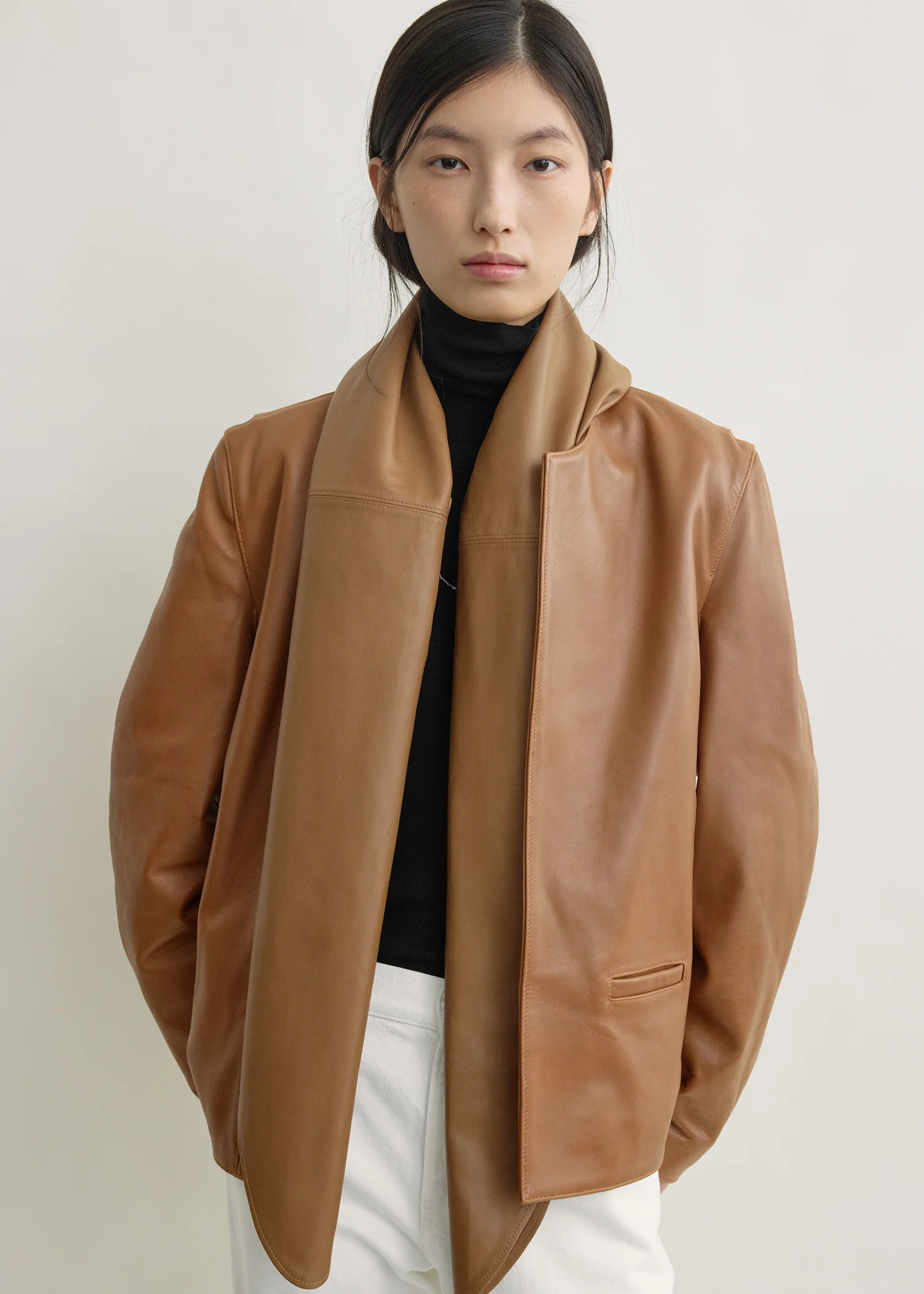 Big leather scarf copper - Image 4