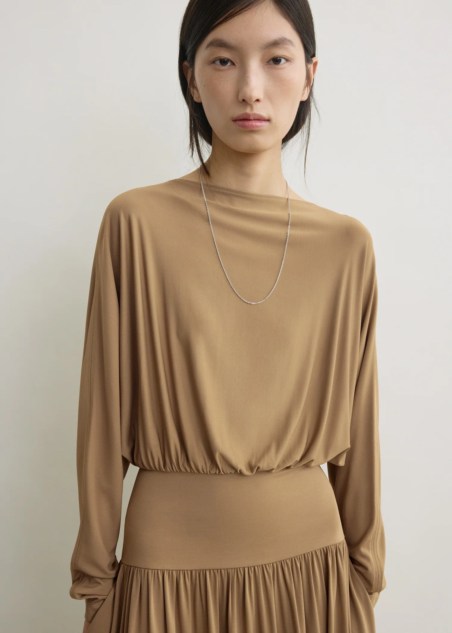Boatneck jersey dress nutmeg - Image 4
