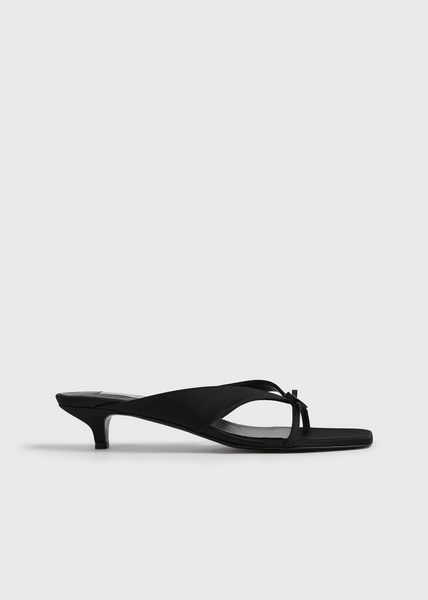 Bow satin sandals black - Image 8