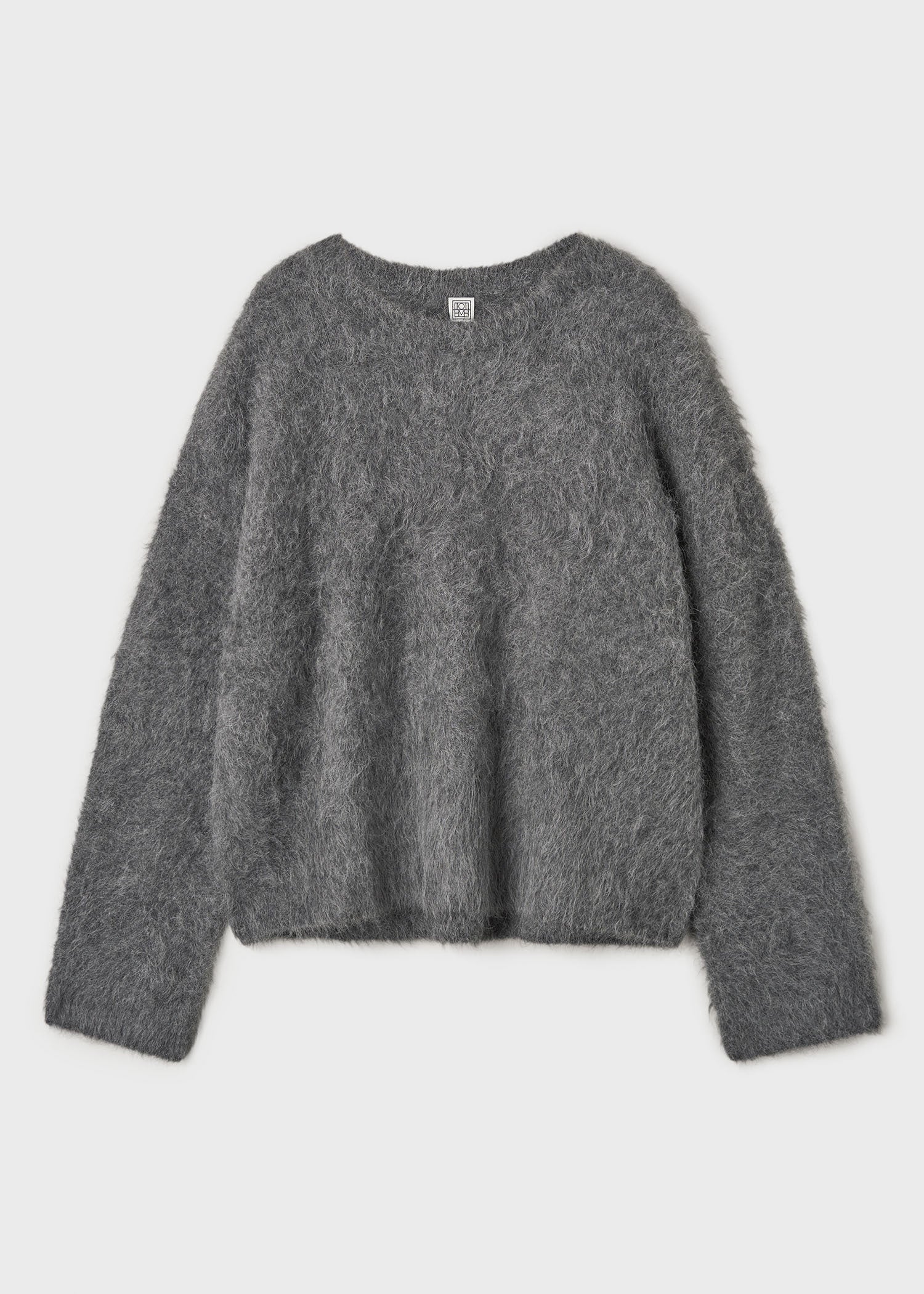 Boxy alpaca knit dark grey melange - Image 5