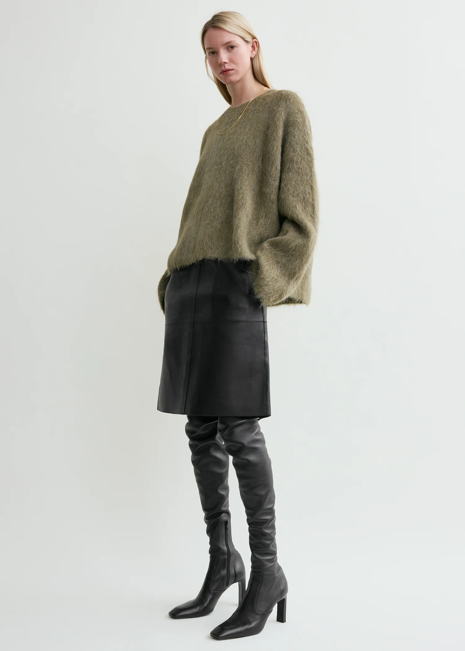 Boxy alpaca knit marsh - Image 2