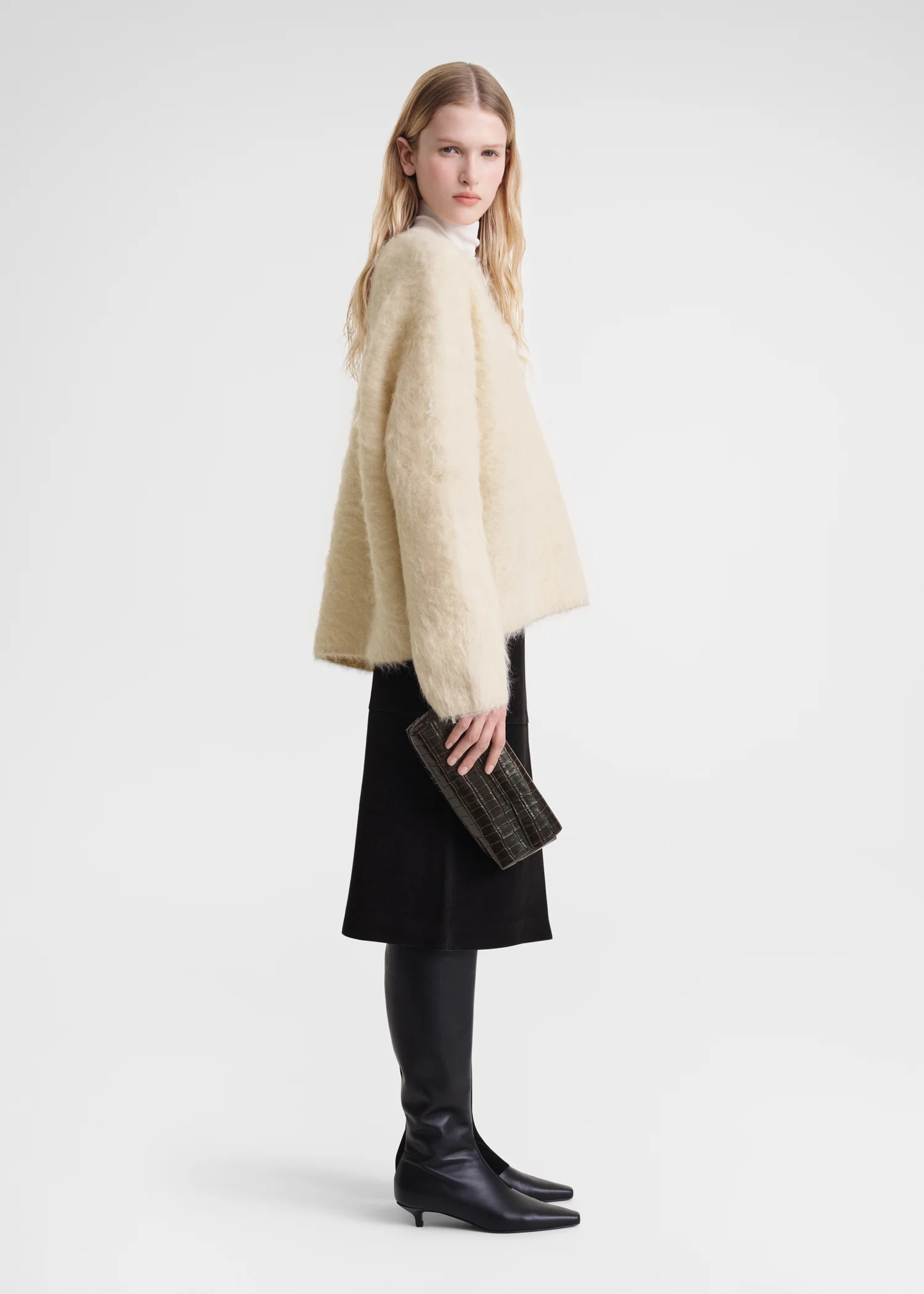 Boxy alpaca knit stone - Image 2