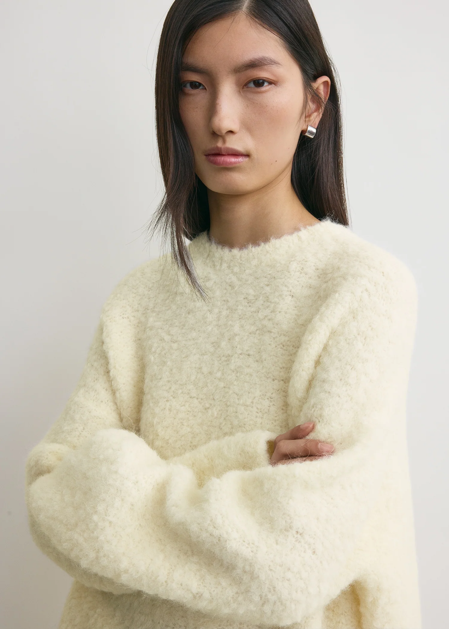 Boxy bouclé knit milk - Image 4