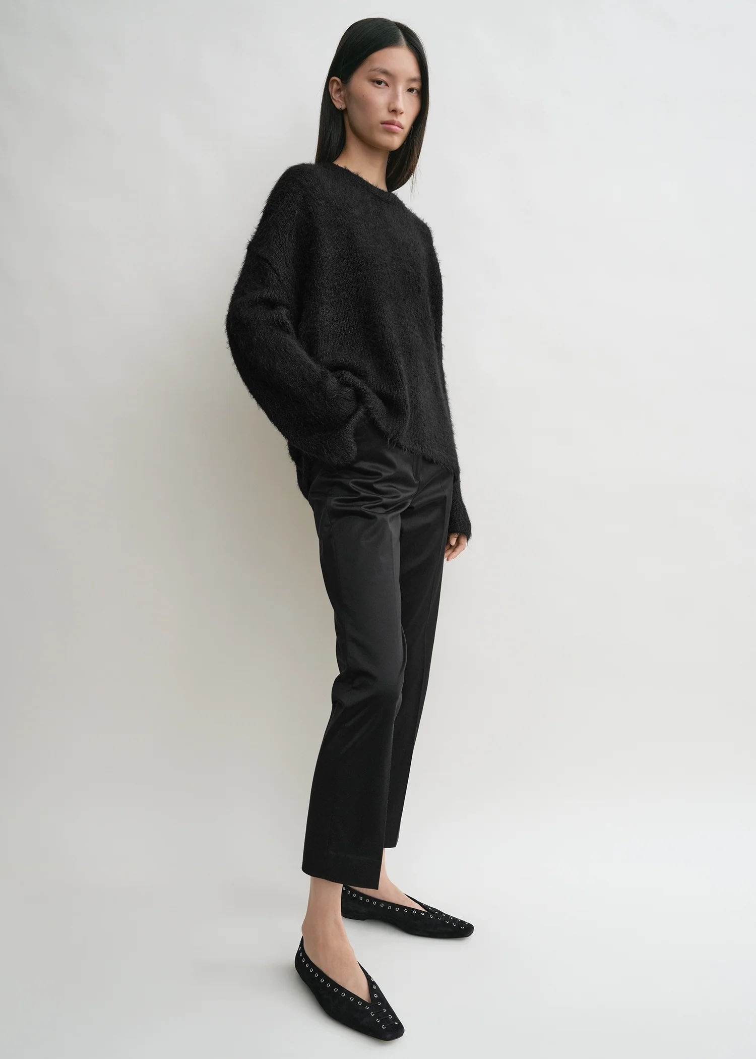 Boxy silk knit black - Image 2