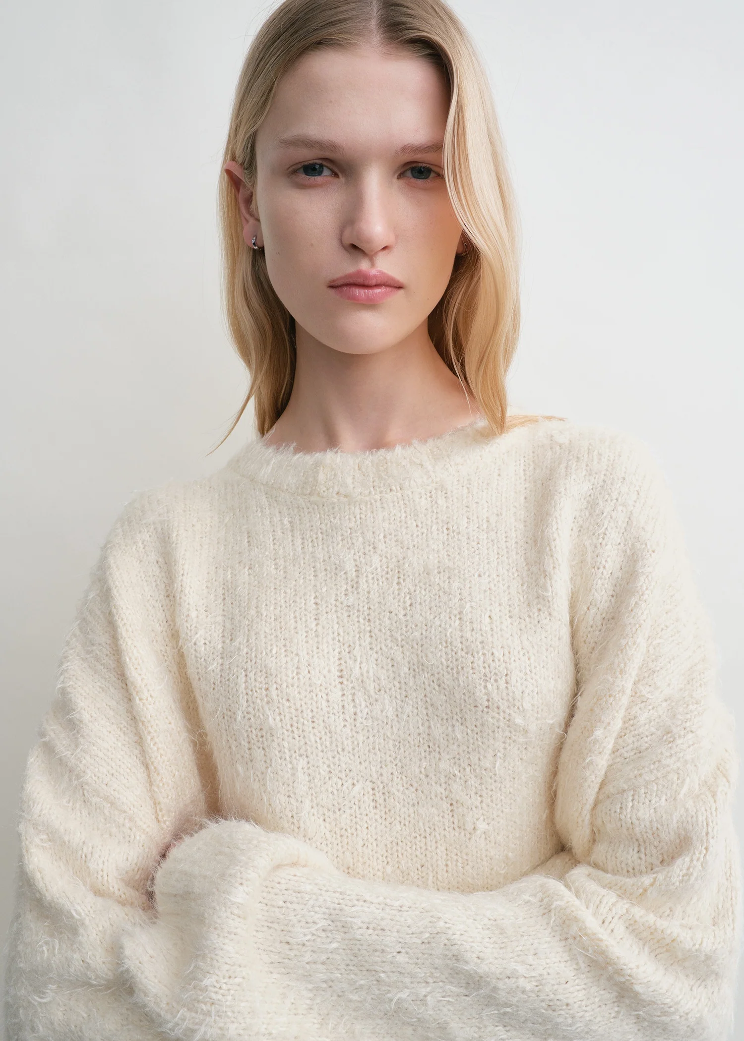 Boxy silk knit cream - Image 4