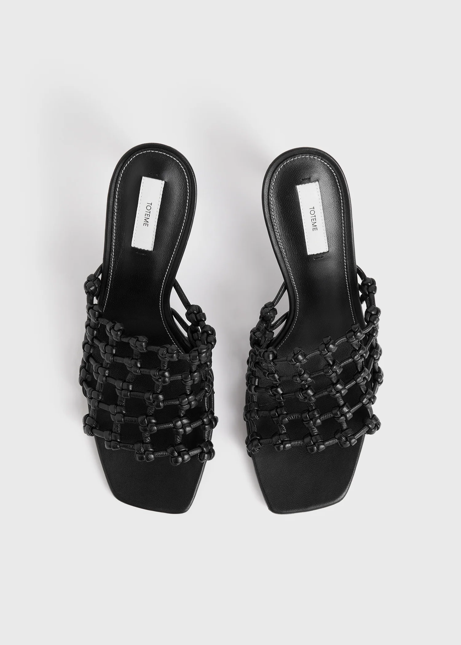 Braided-leather bandeau mules black - Image 4