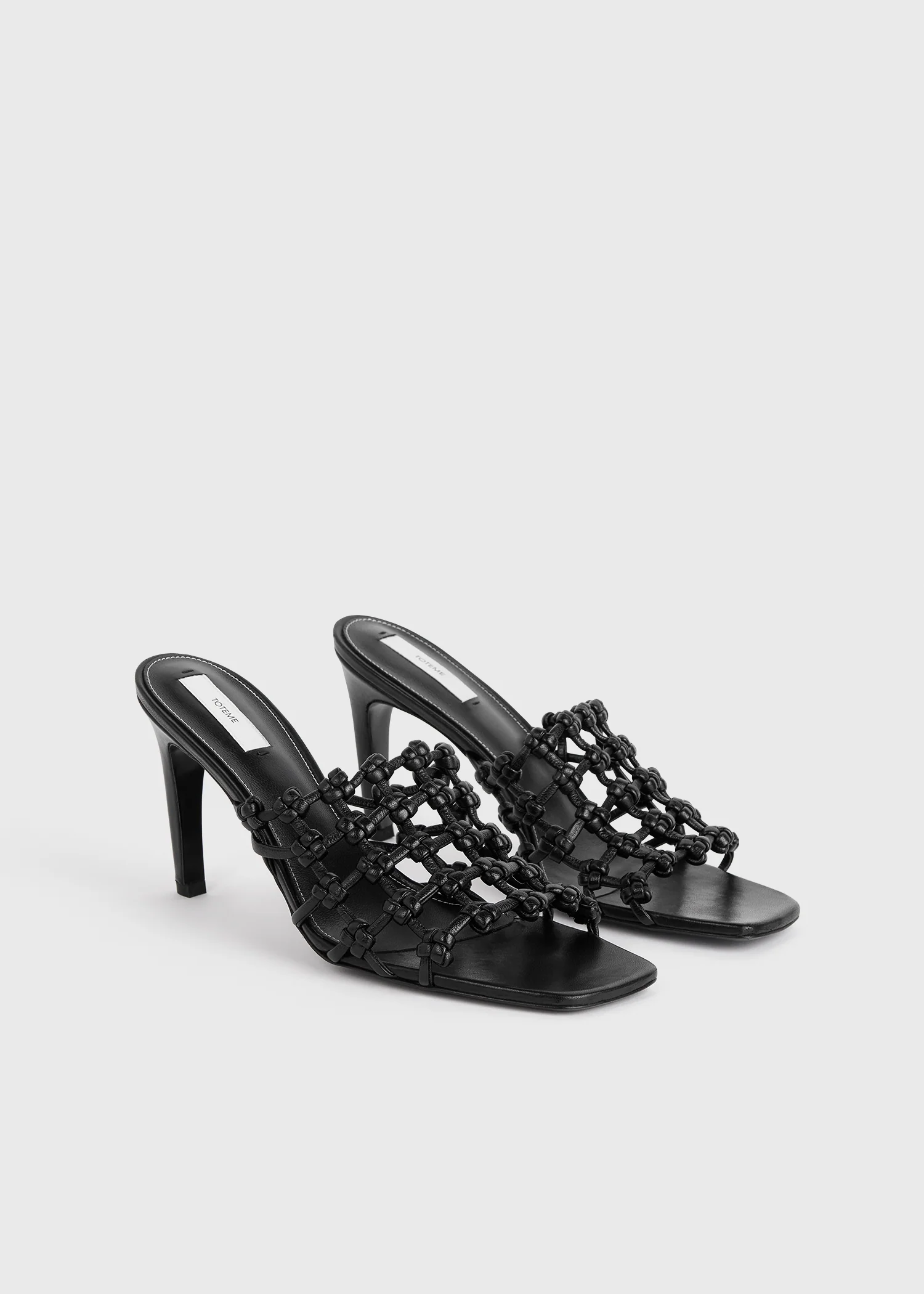 Braided-leather bandeau mules black - Image 7