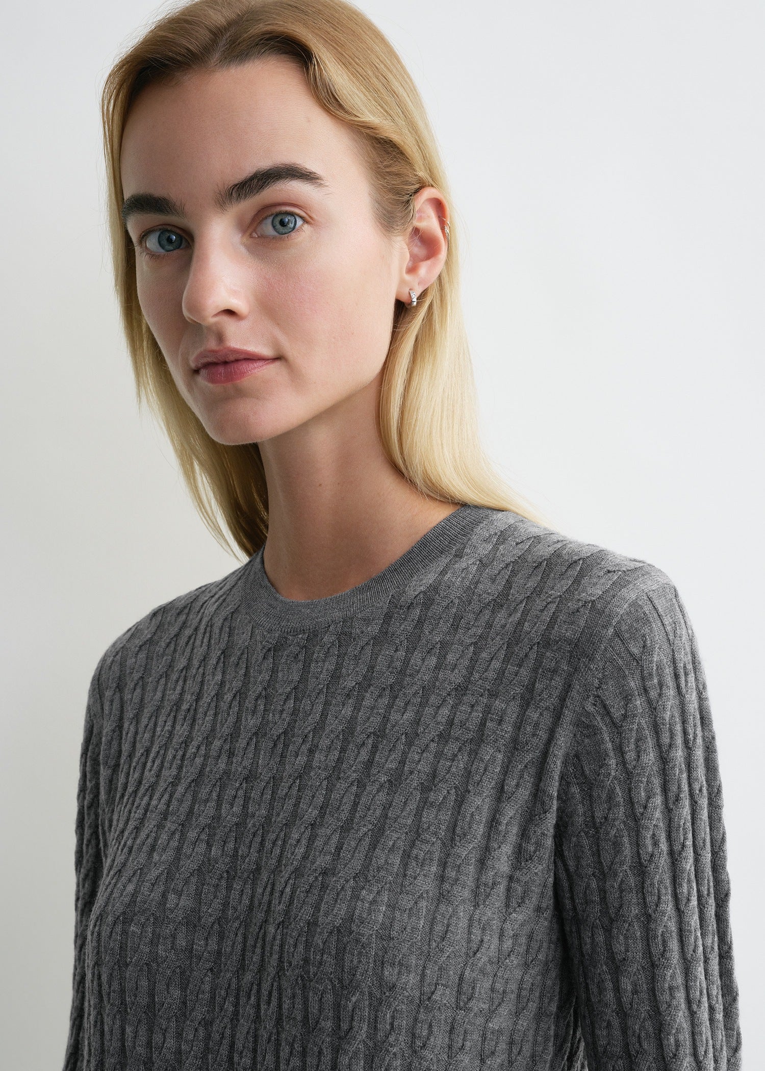 Cable knit dress grey melange - Image 4