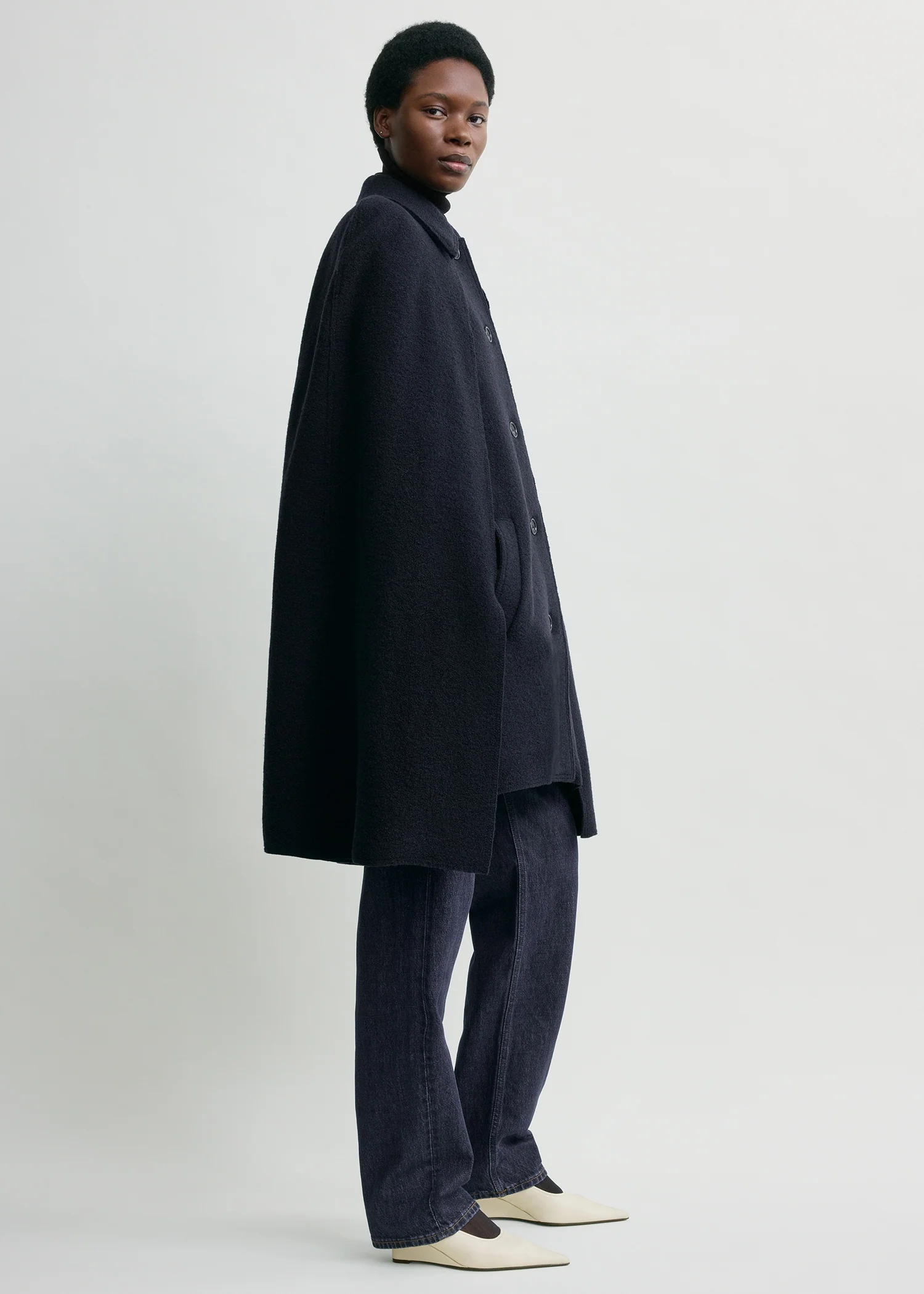 Cape coat navy petite - Image 2