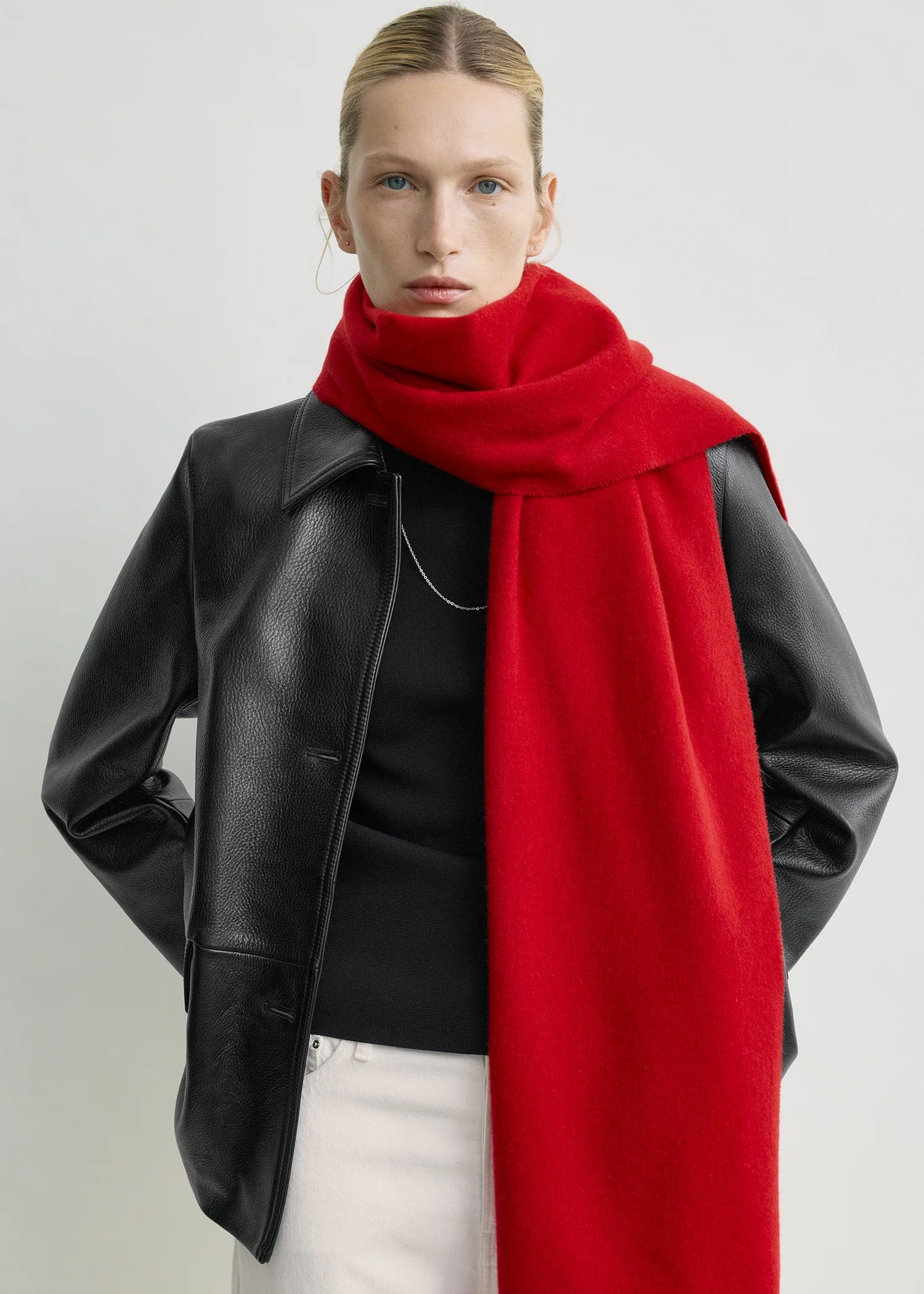 Cashmere scarf red - Image 3