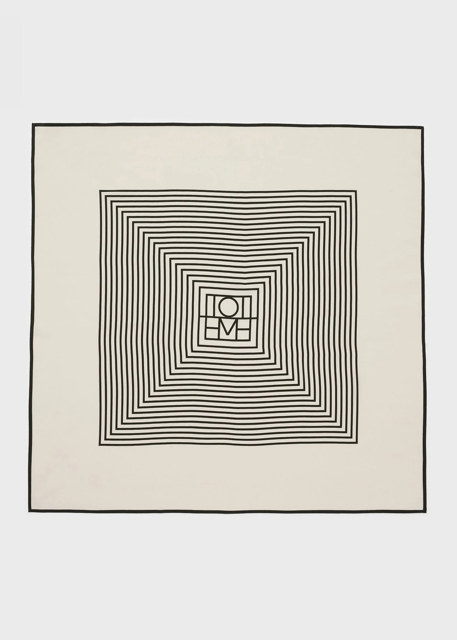 Centered monogram silk scarf crème - Image 6