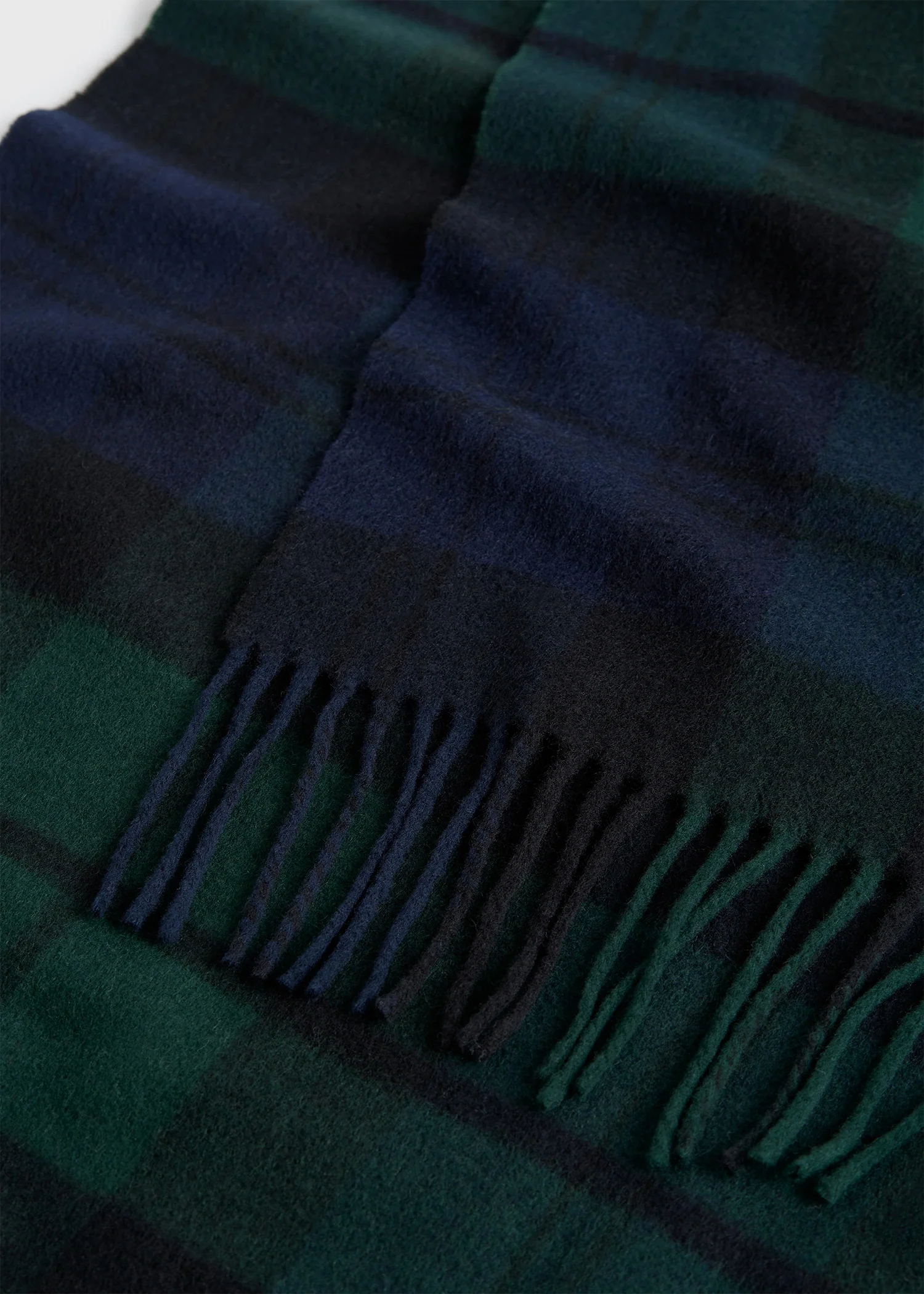 Checked cashmere scarf midnight/green - Image 4