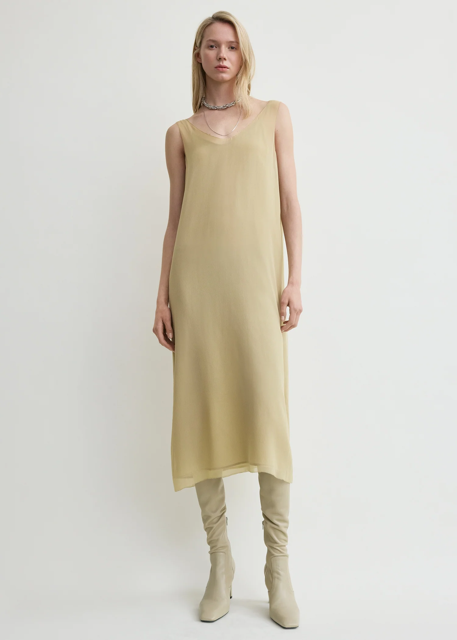 Chiffon slip dress rye - Image 2