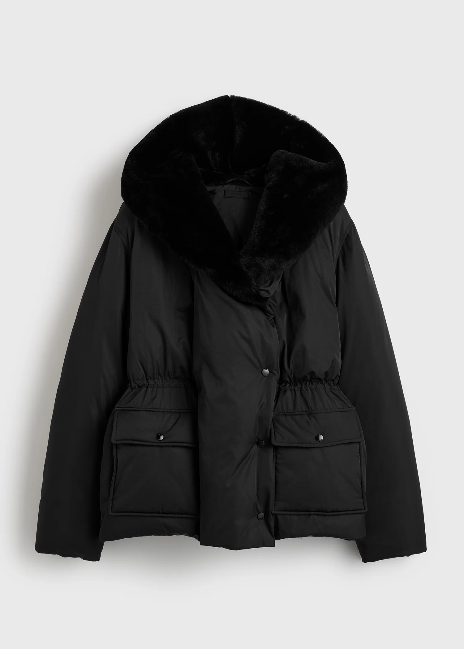 Cinched puffer jacket black - Image 6