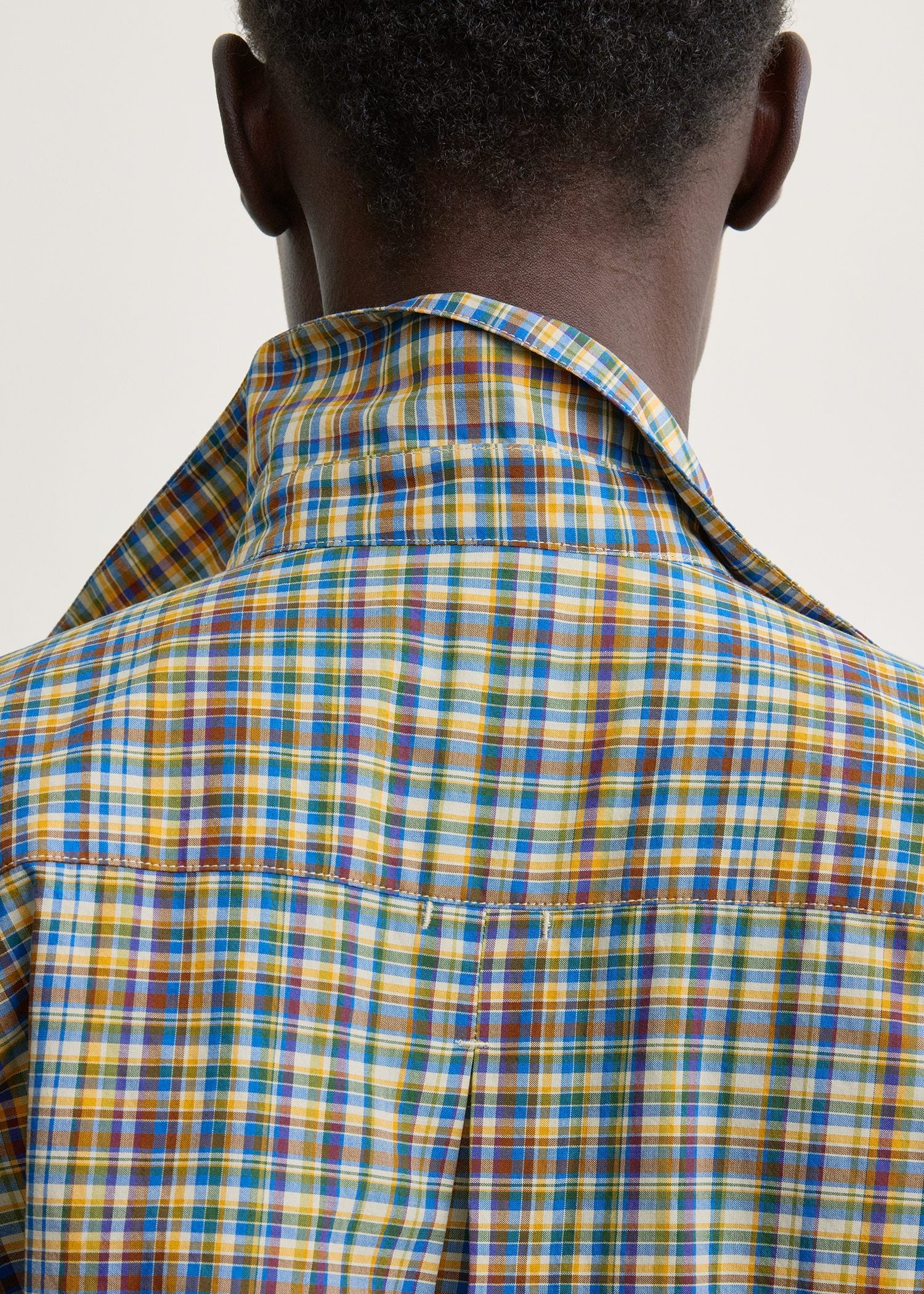 Classic check shirt blue/orange - Image 5