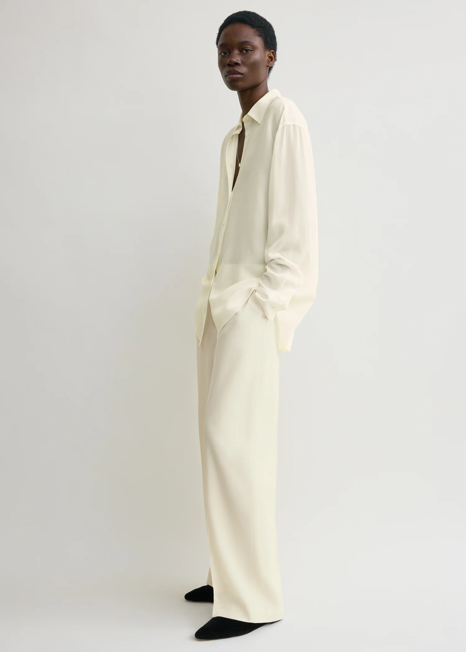 Classic crepe shirt milk - Image 2