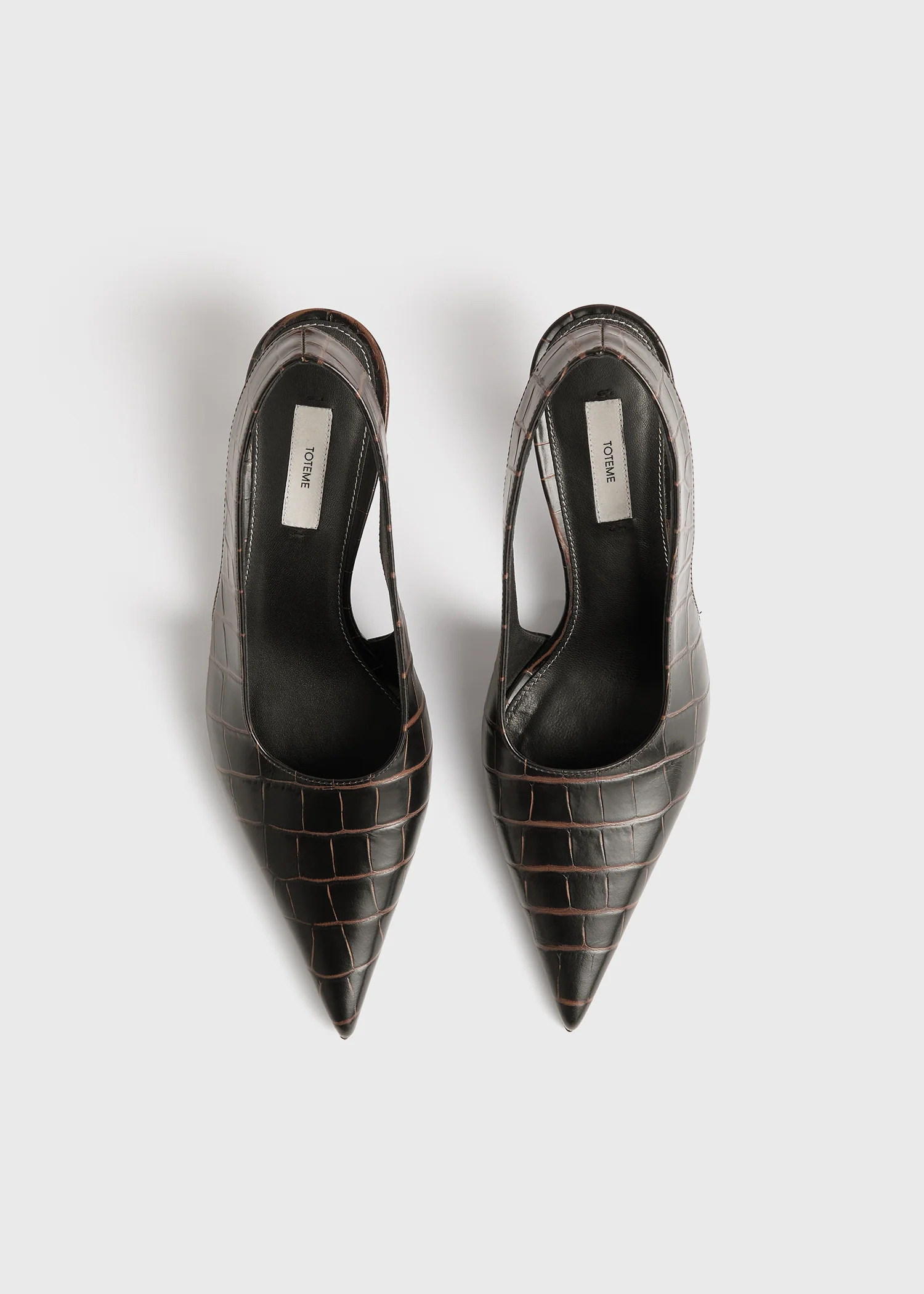 Classic croco-embossed slingbacks dark brown - Image 3