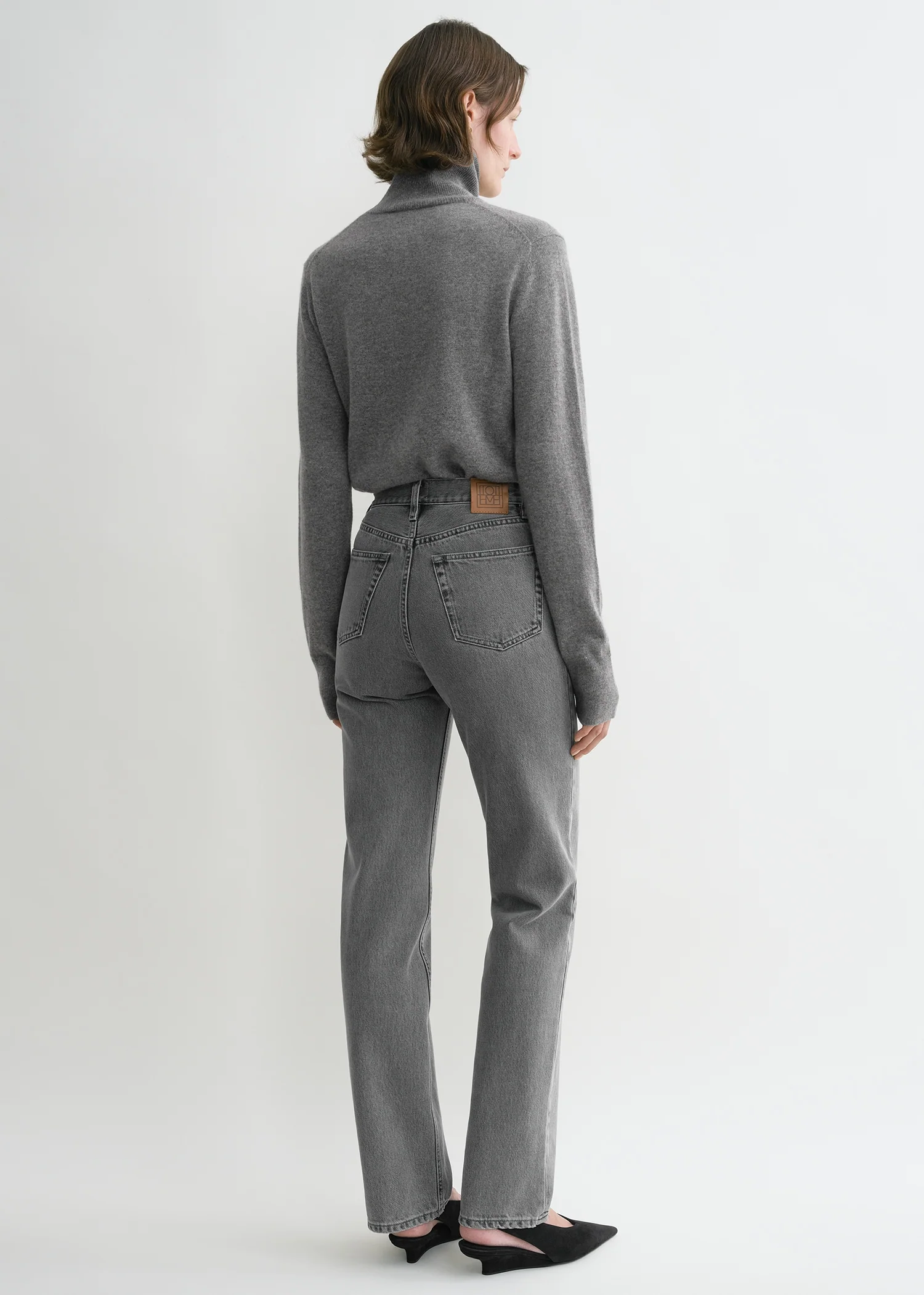 Classic cut denim full length mid grey - Image 3