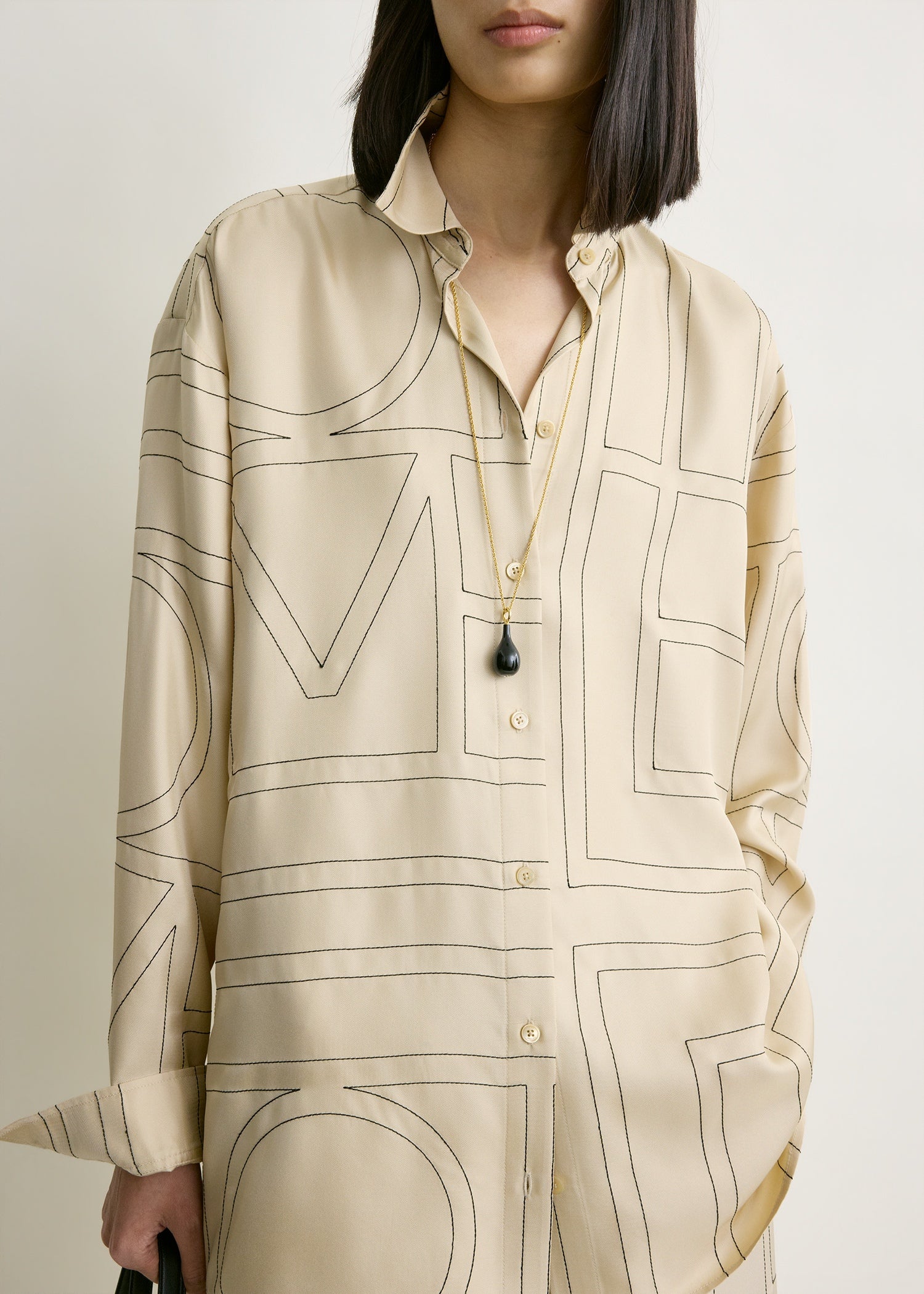 Classic embroidered shirt ivory - Image 4