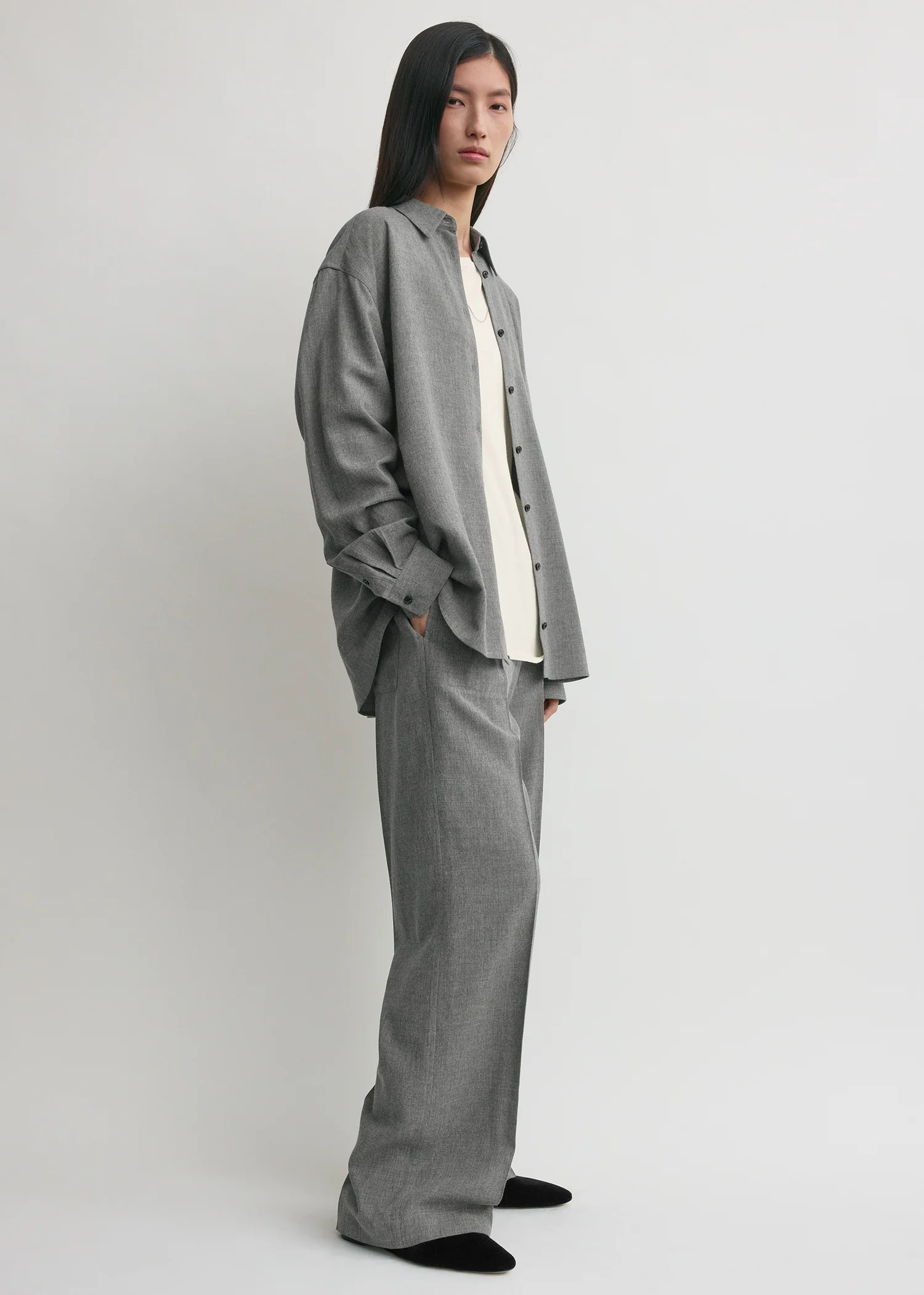 Classic fluid shirt mid grey - Image 2