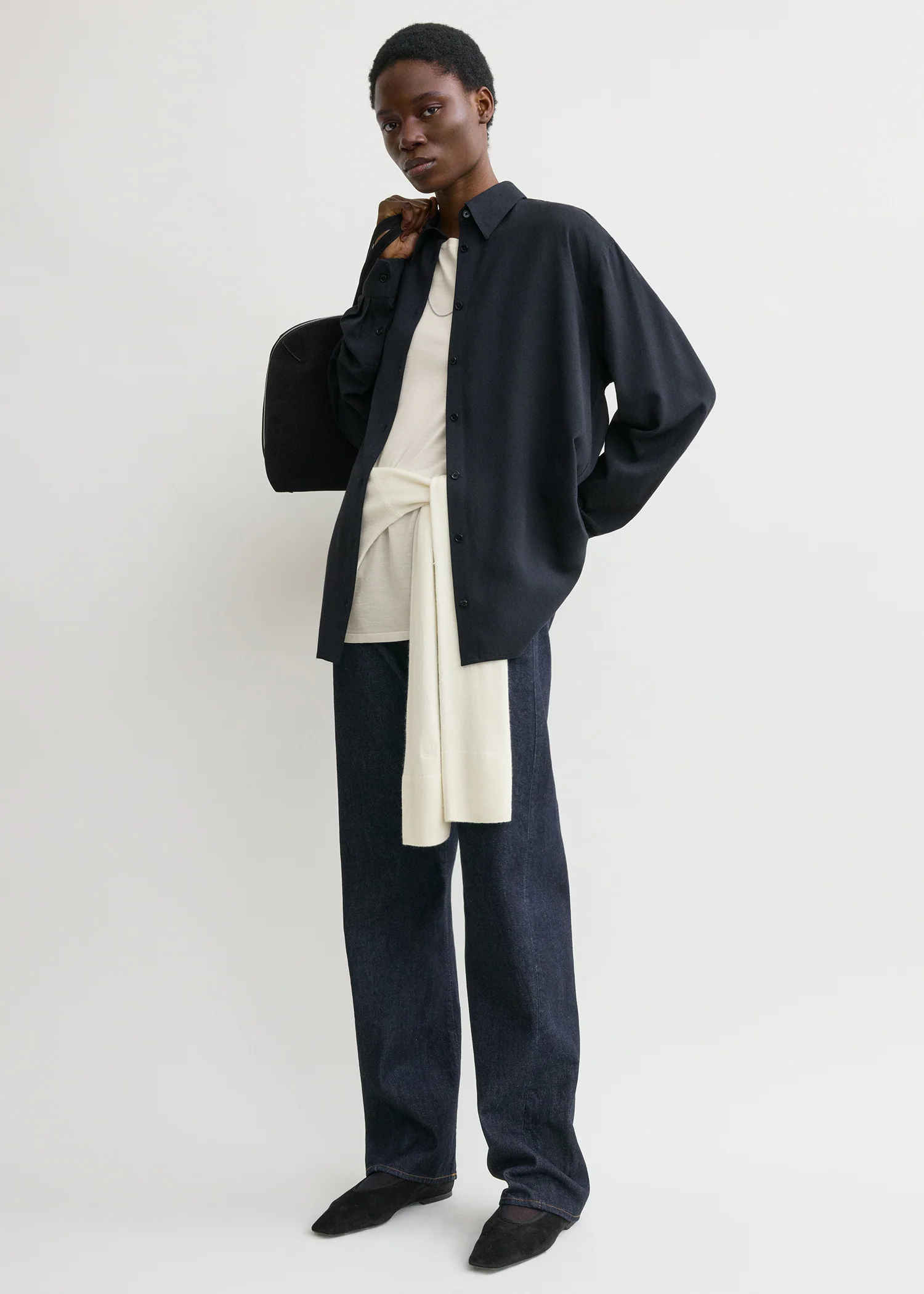 Classic fluid shirt navy - Image 2