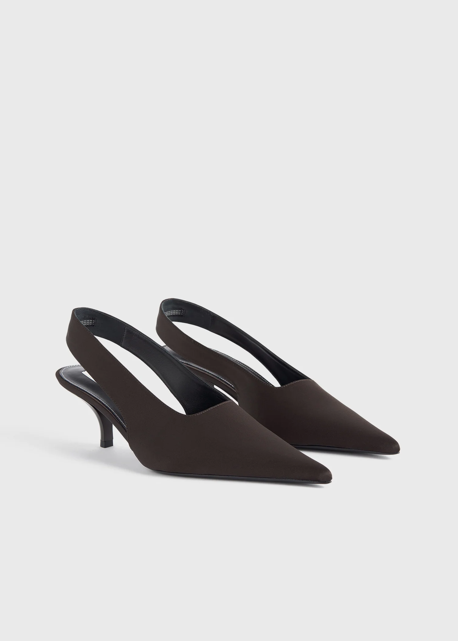 Classic satin slingbacks espresso - Image 6