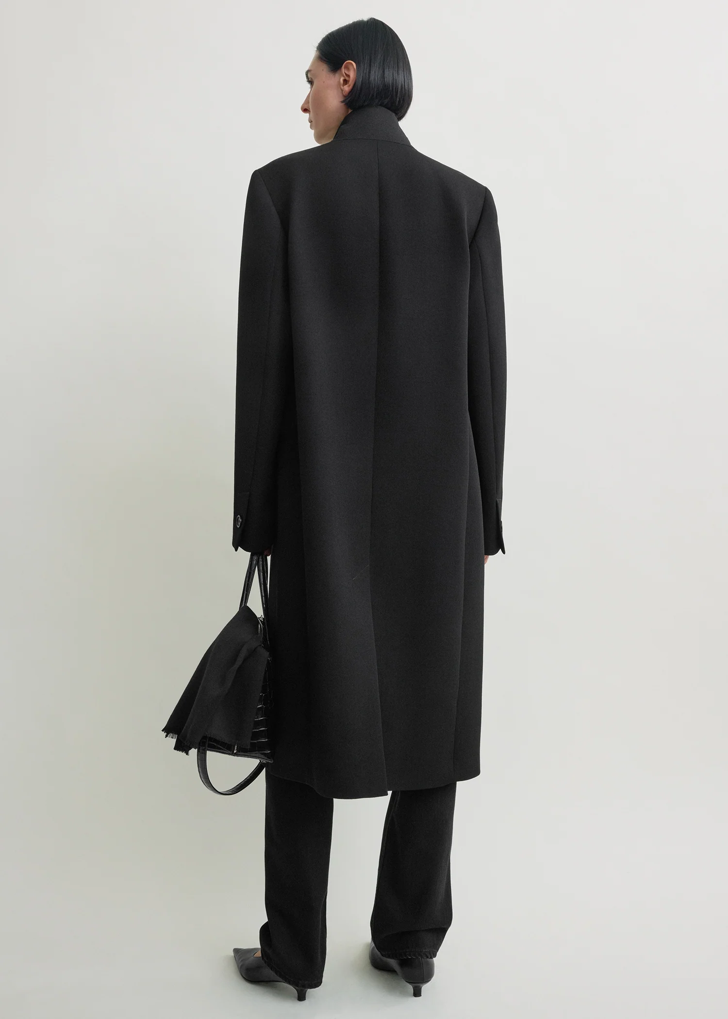 Classic tailored coat black - Image 3